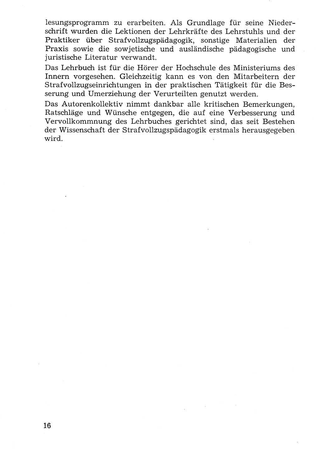 Lehrbuch der Strafvollzugspädagogik [Deutsche Demokratische Republik (DDR)] 1969, Seite 16 (Lb. SV-Pd. DDR 1969, S. 16)