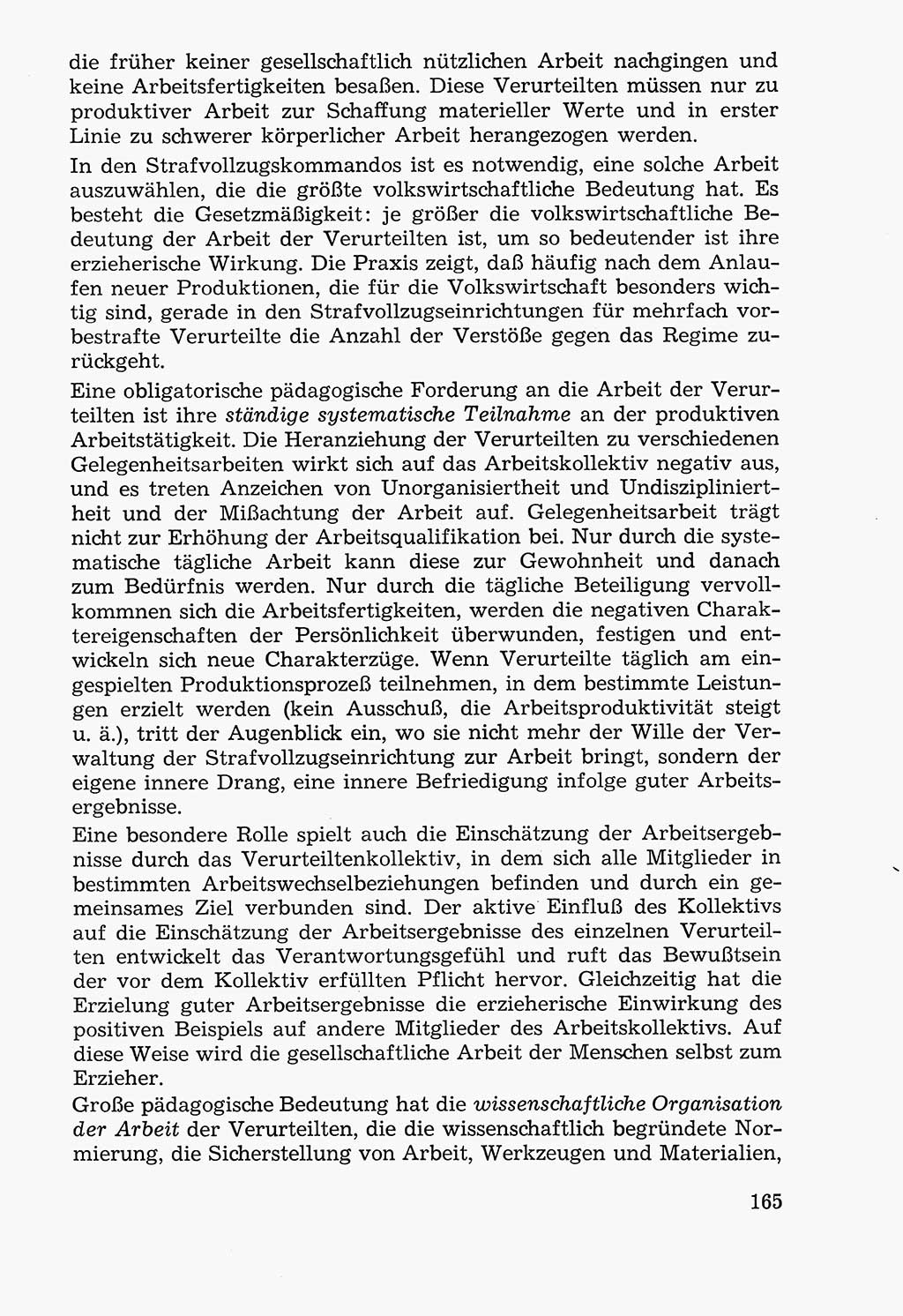 Lehrbuch der Strafvollzugspädagogik [Deutsche Demokratische Republik (DDR)] 1969, Seite 165 (Lb. SV-Pd. DDR 1969, S. 165)