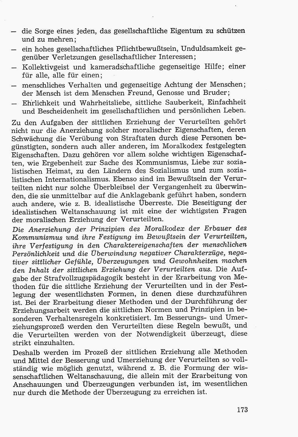 Lehrbuch der Strafvollzugspädagogik [Deutsche Demokratische Republik (DDR)] 1969, Seite 173 (Lb. SV-Pd. DDR 1969, S. 173)