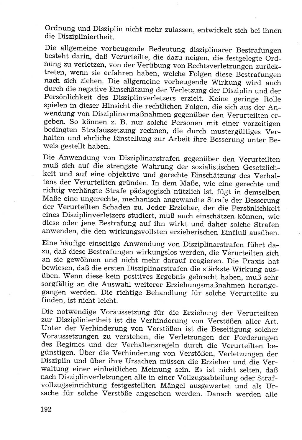 Lehrbuch der Strafvollzugspädagogik [Deutsche Demokratische Republik (DDR)] 1969, Seite 192 (Lb. SV-Pd. DDR 1969, S. 192)