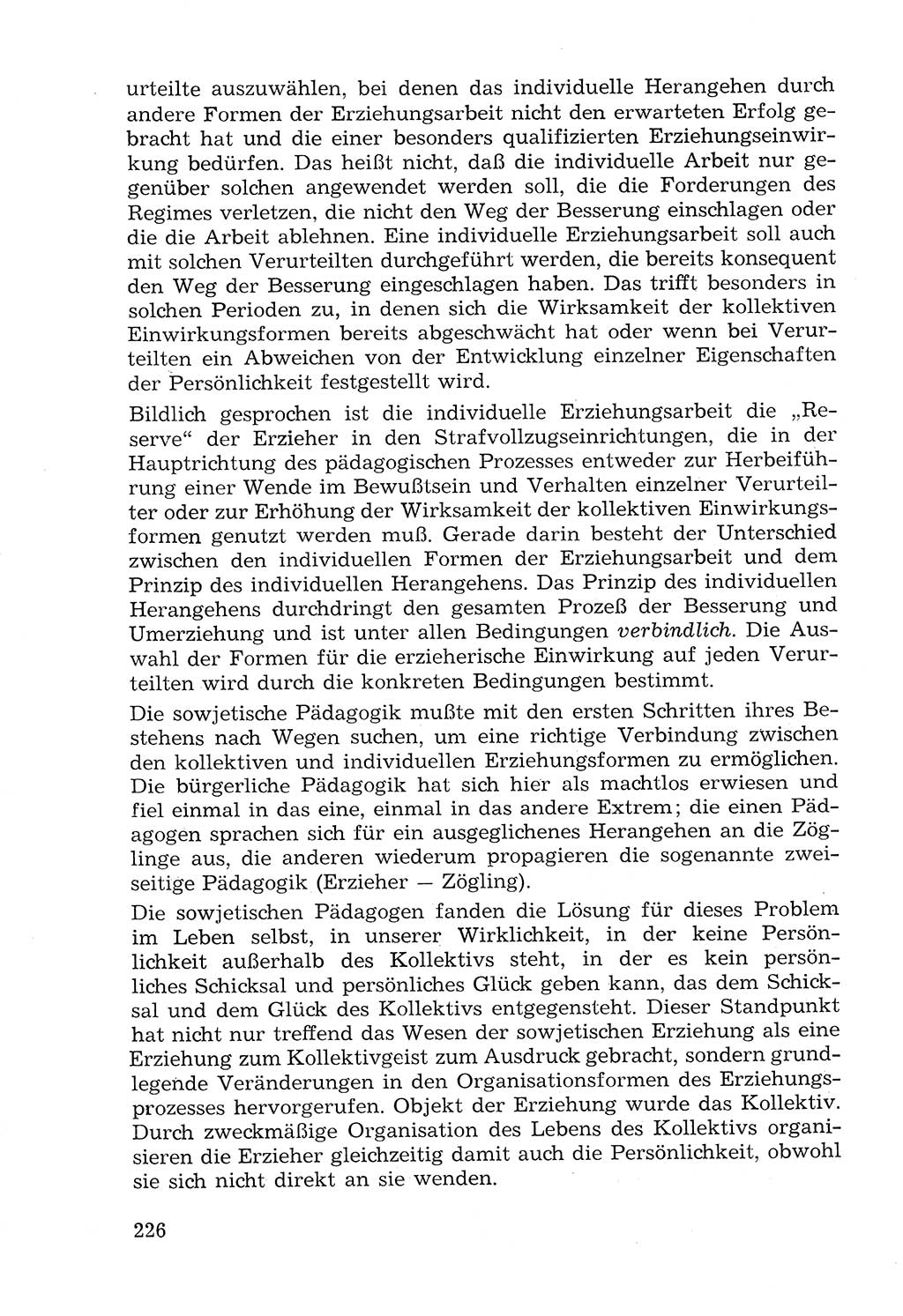 Lehrbuch der Strafvollzugspädagogik [Deutsche Demokratische Republik (DDR)] 1969, Seite 226 (Lb. SV-Pd. DDR 1969, S. 226)