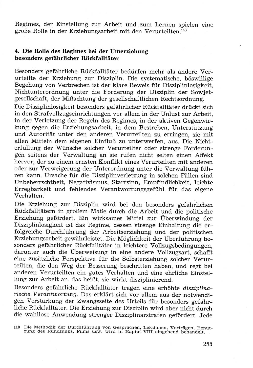 Lehrbuch der Strafvollzugspädagogik [Deutsche Demokratische Republik (DDR)] 1969, Seite 255 (Lb. SV-Pd. DDR 1969, S. 255)