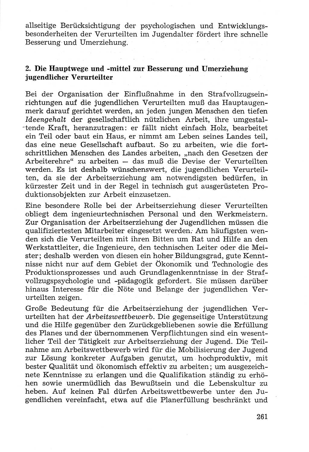 Lehrbuch der Strafvollzugspädagogik [Deutsche Demokratische Republik (DDR)] 1969, Seite 261 (Lb. SV-Pd. DDR 1969, S. 261)