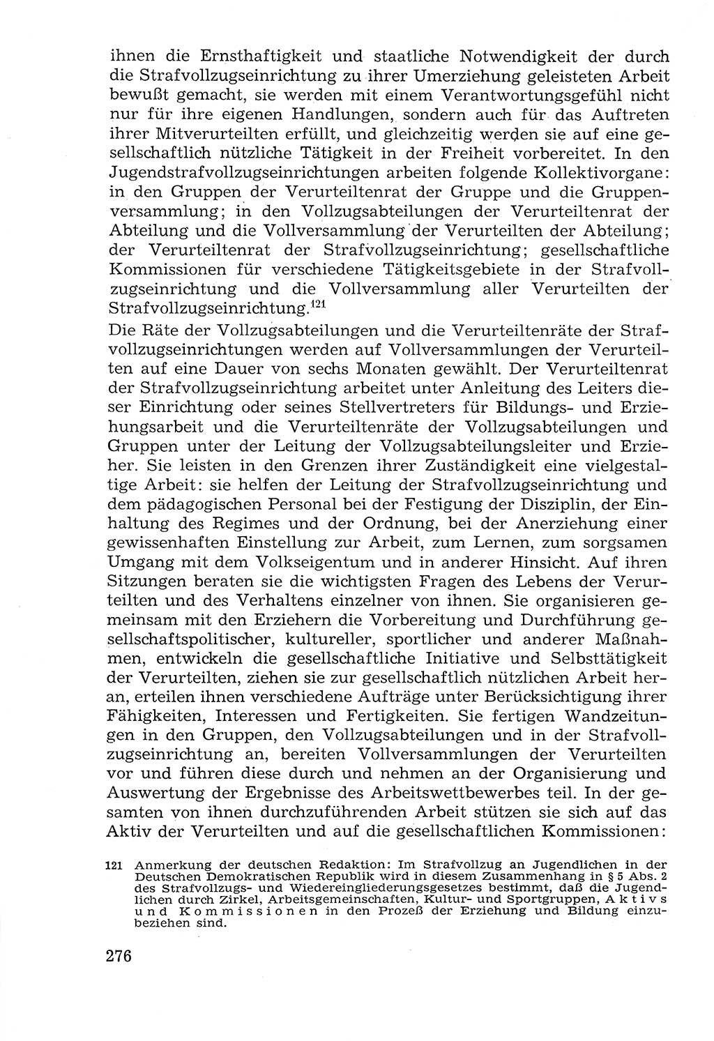 Lehrbuch der Strafvollzugspädagogik [Deutsche Demokratische Republik (DDR)] 1969, Seite 276 (Lb. SV-Pd. DDR 1969, S. 276)