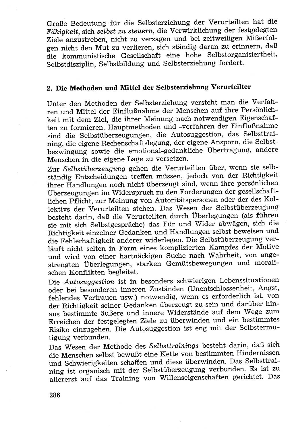 Lehrbuch der Strafvollzugspädagogik [Deutsche Demokratische Republik (DDR)] 1969, Seite 286 (Lb. SV-Pd. DDR 1969, S. 286)