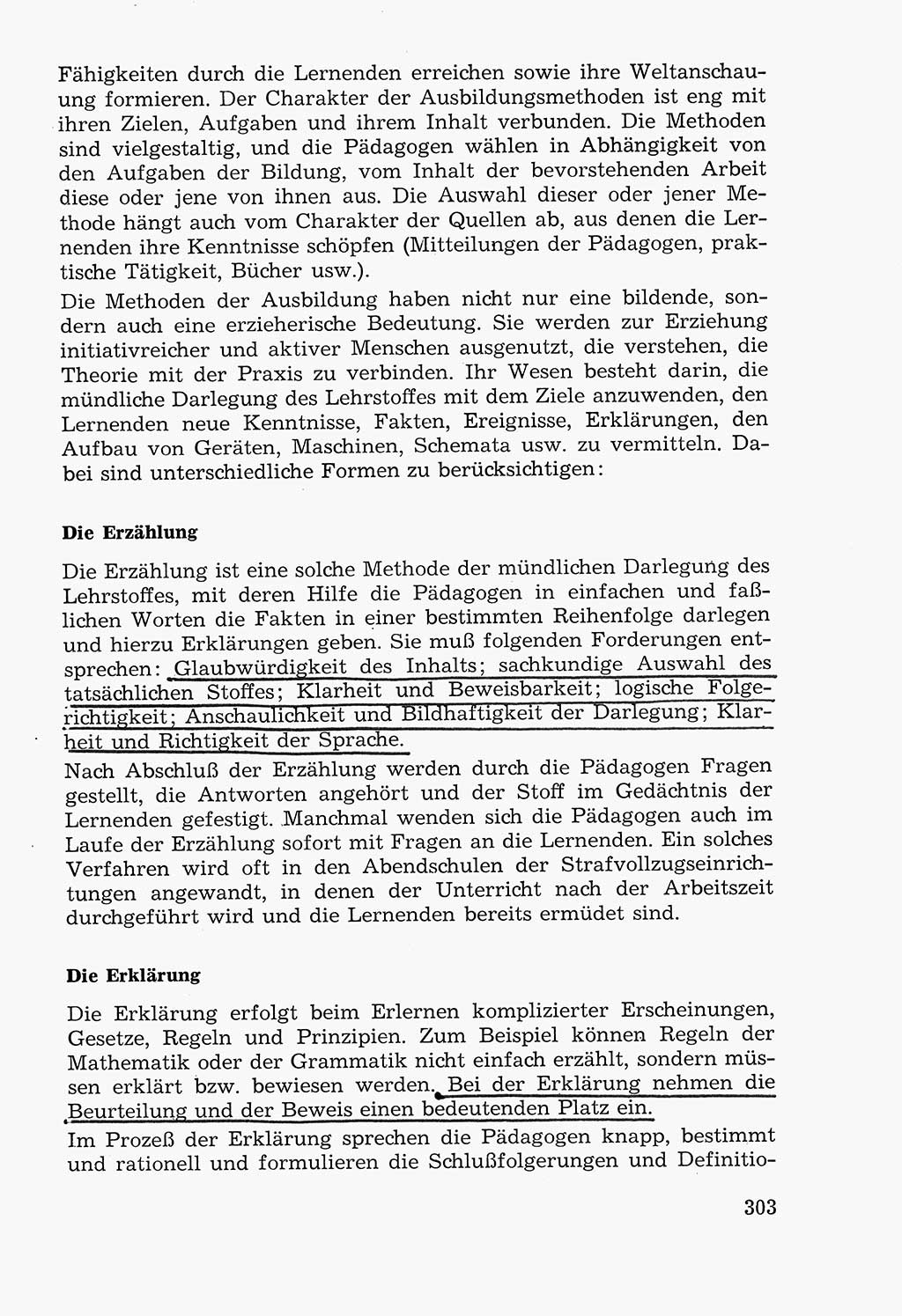 Lehrbuch der Strafvollzugspädagogik [Deutsche Demokratische Republik (DDR)] 1969, Seite 303 (Lb. SV-Pd. DDR 1969, S. 303)