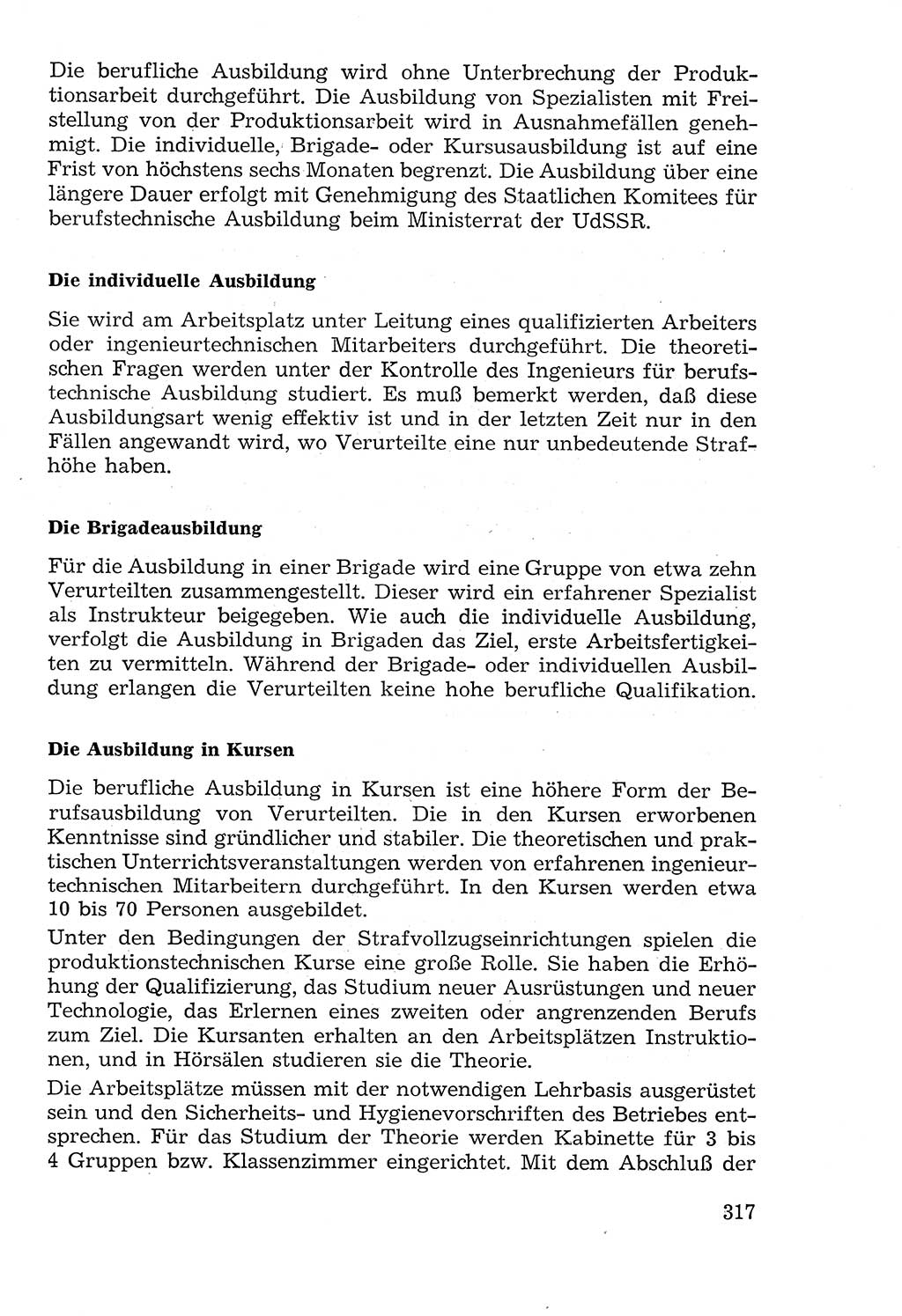 Lehrbuch der Strafvollzugspädagogik [Deutsche Demokratische Republik (DDR)] 1969, Seite 317 (Lb. SV-Pd. DDR 1969, S. 317)