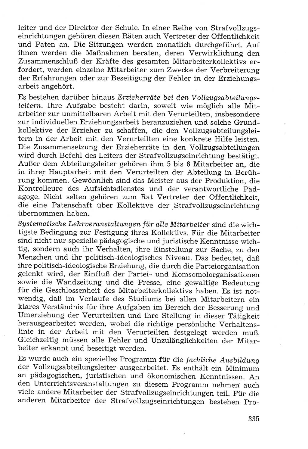 Lehrbuch der Strafvollzugspädagogik [Deutsche Demokratische Republik (DDR)] 1969, Seite 335 (Lb. SV-Pd. DDR 1969, S. 335)