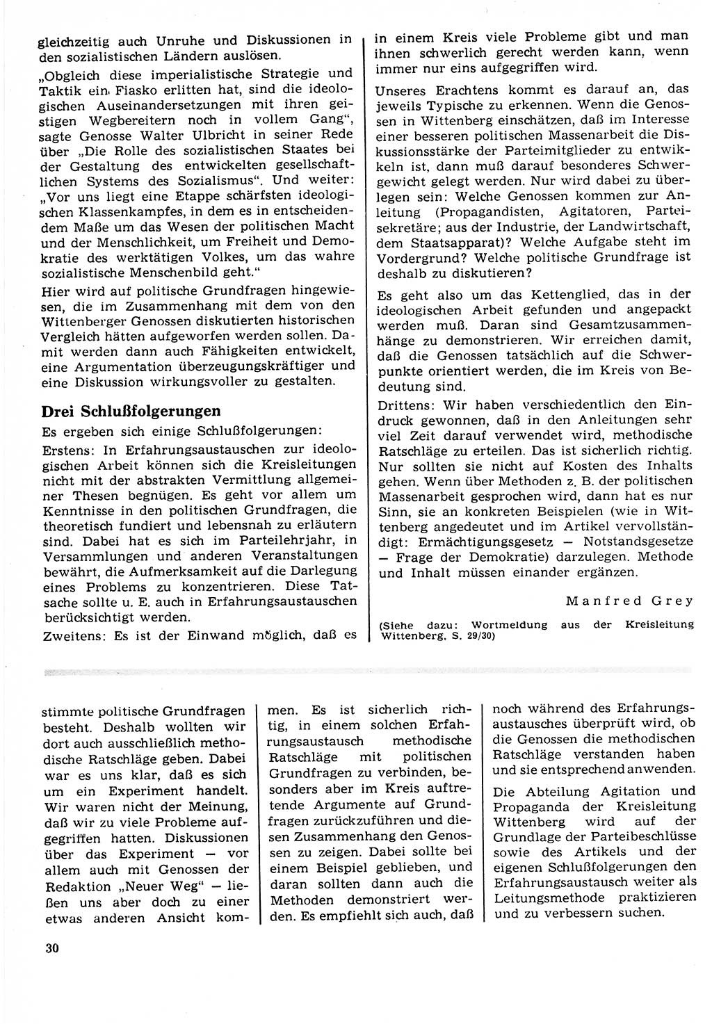 Neuer Weg (NW), Organ des Zentralkomitees (ZK) der SED (Sozialistische Einheitspartei Deutschlands) für Fragen des Parteilebens, 24. Jahrgang [Deutsche Demokratische Republik (DDR)] 1969, Seite 30 (NW ZK SED DDR 1969, S. 30)