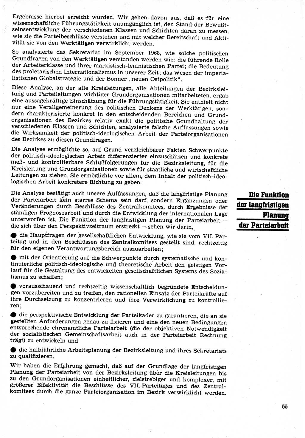 Neuer Weg (NW), Organ des Zentralkomitees (ZK) der SED (Sozialistische Einheitspartei Deutschlands) für Fragen des Parteilebens, 24. Jahrgang [Deutsche Demokratische Republik (DDR)] 1969, Seite 55 (NW ZK SED DDR 1969, S. 55)