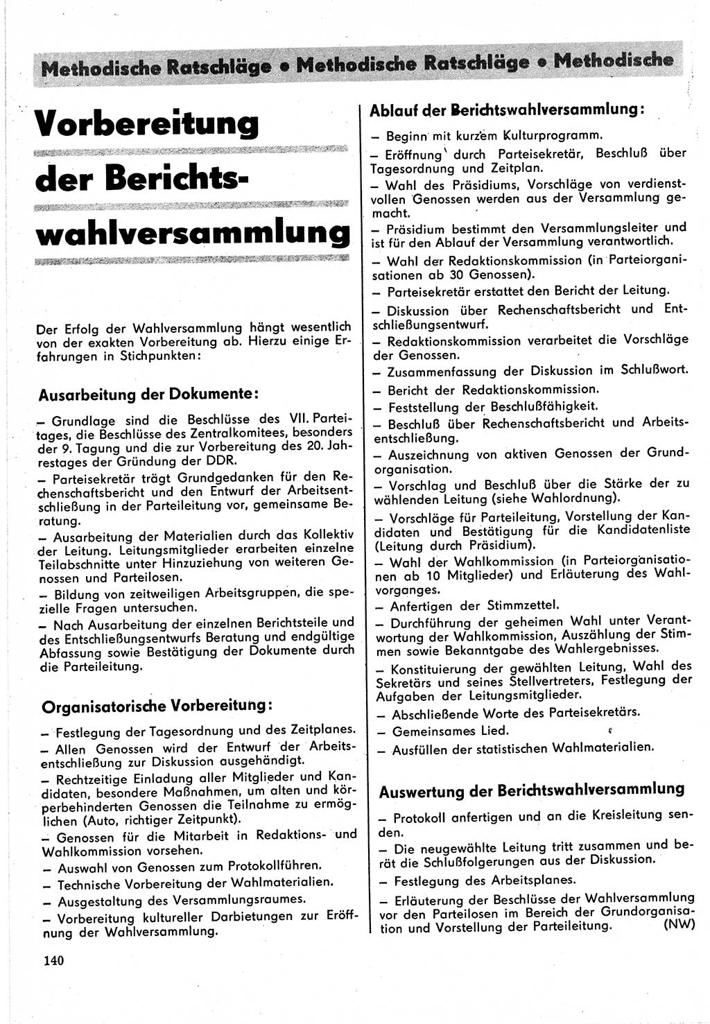 Neuer Weg (NW), Organ des Zentralkomitees (ZK) der SED (Sozialistische Einheitspartei Deutschlands) für Fragen des Parteilebens, 24. Jahrgang [Deutsche Demokratische Republik (DDR)] 1969, Seite 140 (NW ZK SED DDR 1969, S. 140)