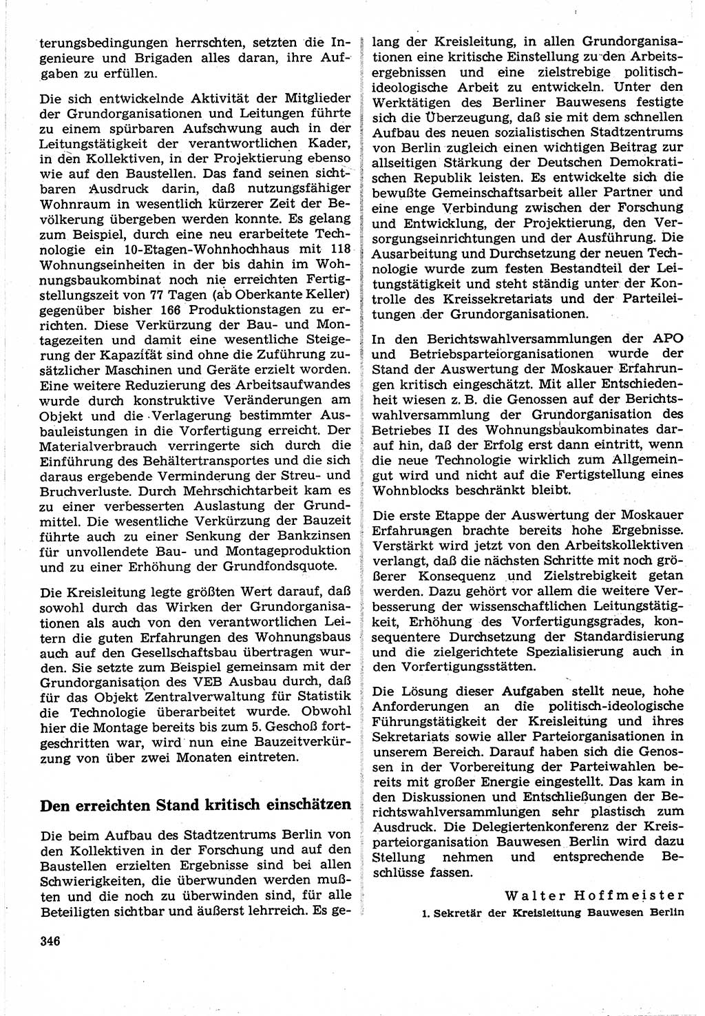 Neuer Weg (NW), Organ des Zentralkomitees (ZK) der SED (Sozialistische Einheitspartei Deutschlands) für Fragen des Parteilebens, 24. Jahrgang [Deutsche Demokratische Republik (DDR)] 1969, Seite 346 (NW ZK SED DDR 1969, S. 346)