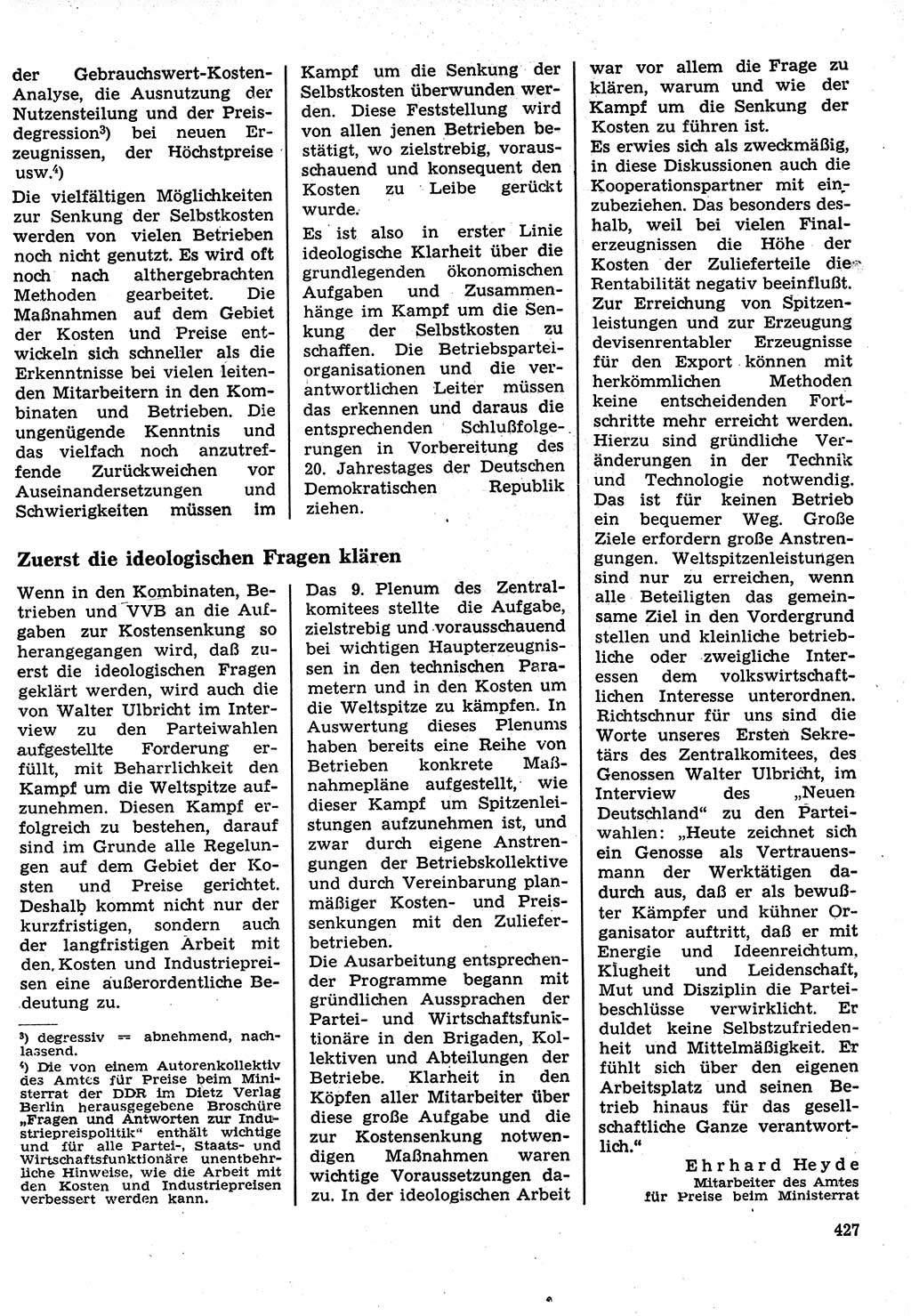 Neuer Weg (NW), Organ des Zentralkomitees (ZK) der SED (Sozialistische Einheitspartei Deutschlands) für Fragen des Parteilebens, 24. Jahrgang [Deutsche Demokratische Republik (DDR)] 1969, Seite 427 (NW ZK SED DDR 1969, S. 427)