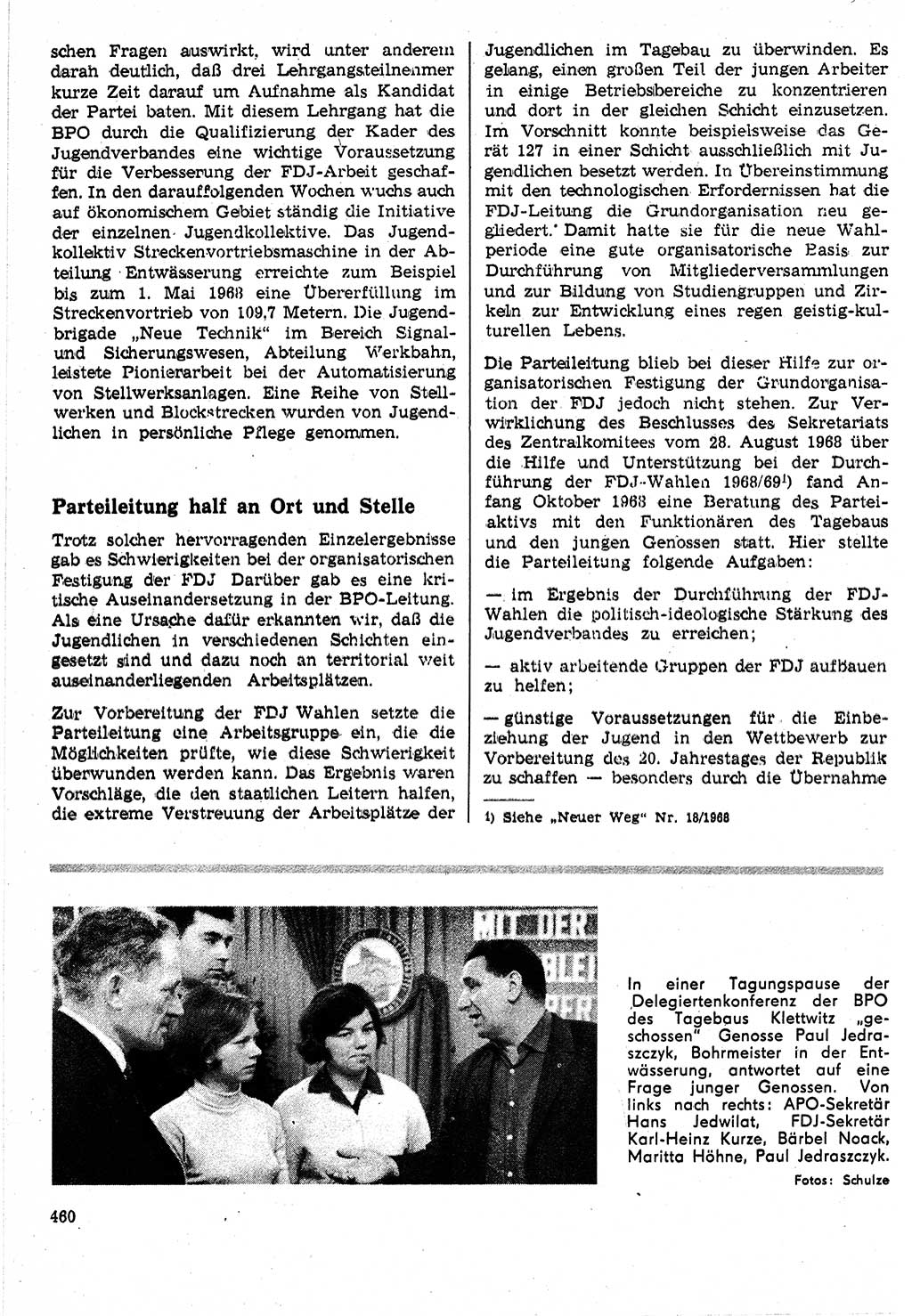 Neuer Weg (NW), Organ des Zentralkomitees (ZK) der SED (Sozialistische Einheitspartei Deutschlands) für Fragen des Parteilebens, 24. Jahrgang [Deutsche Demokratische Republik (DDR)] 1969, Seite 460 (NW ZK SED DDR 1969, S. 460)