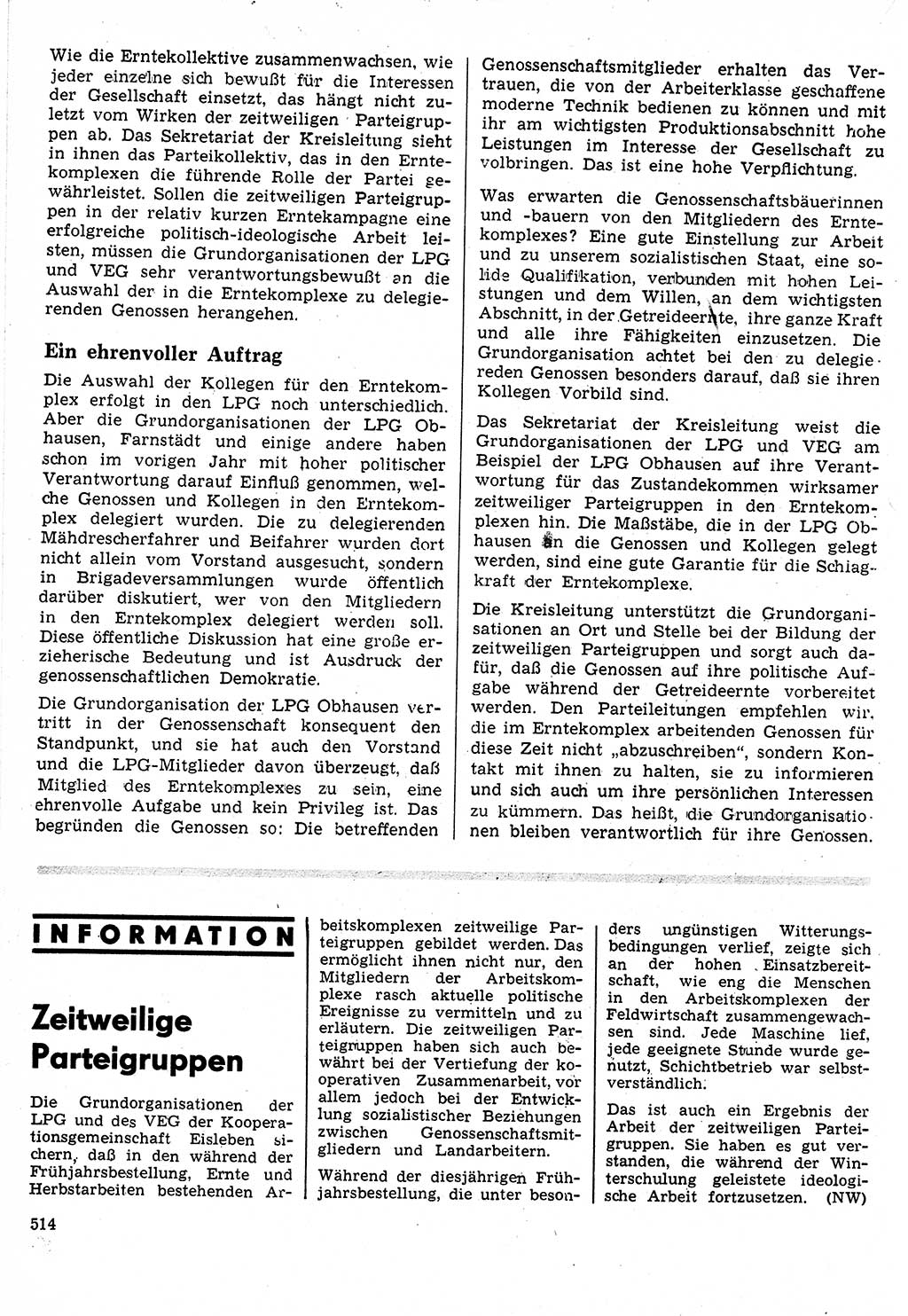 Neuer Weg (NW), Organ des Zentralkomitees (ZK) der SED (Sozialistische Einheitspartei Deutschlands) für Fragen des Parteilebens, 24. Jahrgang [Deutsche Demokratische Republik (DDR)] 1969, Seite 514 (NW ZK SED DDR 1969, S. 514)