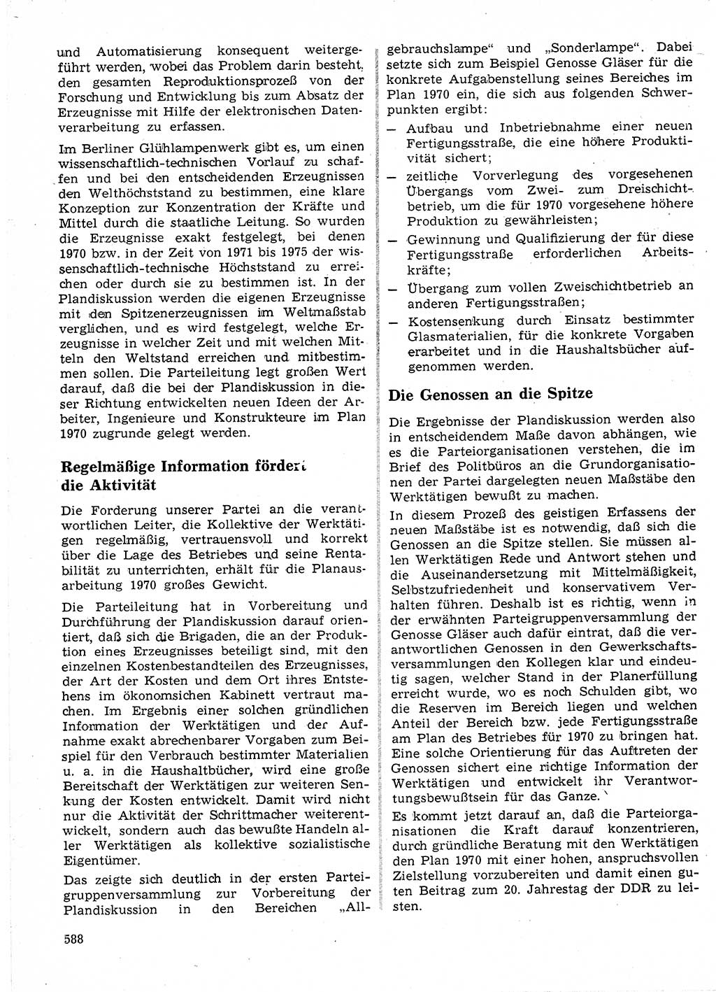 Neuer Weg (NW), Organ des Zentralkomitees (ZK) der SED (Sozialistische Einheitspartei Deutschlands) für Fragen des Parteilebens, 24. Jahrgang [Deutsche Demokratische Republik (DDR)] 1969, Seite 588 (NW ZK SED DDR 1969, S. 588)