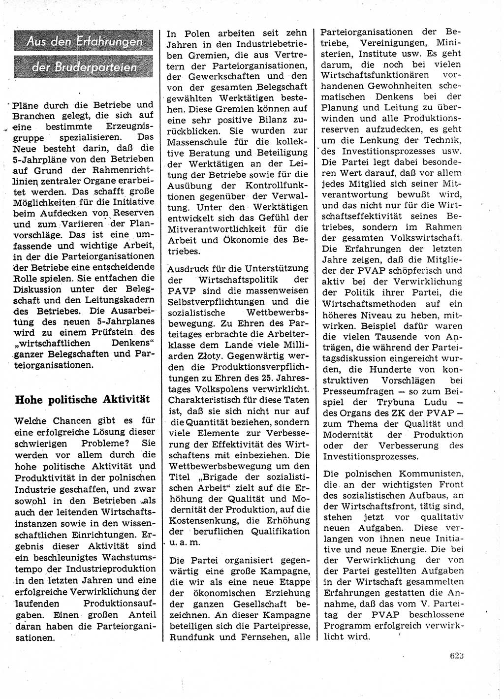 Neuer Weg (NW), Organ des Zentralkomitees (ZK) der SED (Sozialistische Einheitspartei Deutschlands) für Fragen des Parteilebens, 24. Jahrgang [Deutsche Demokratische Republik (DDR)] 1969, Seite 623 (NW ZK SED DDR 1969, S. 623)