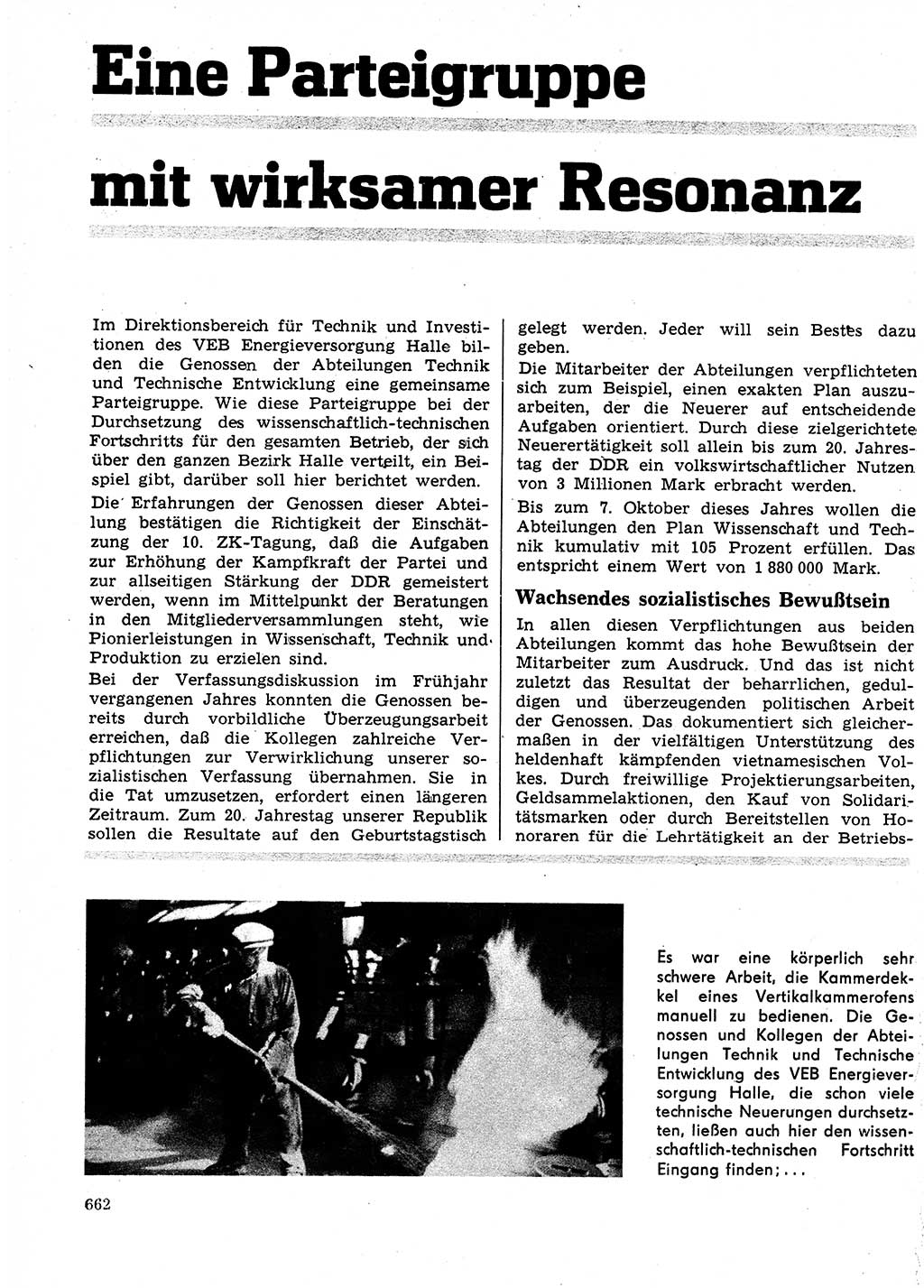 Neuer Weg (NW), Organ des Zentralkomitees (ZK) der SED (Sozialistische Einheitspartei Deutschlands) für Fragen des Parteilebens, 24. Jahrgang [Deutsche Demokratische Republik (DDR)] 1969, Seite 662 (NW ZK SED DDR 1969, S. 662)