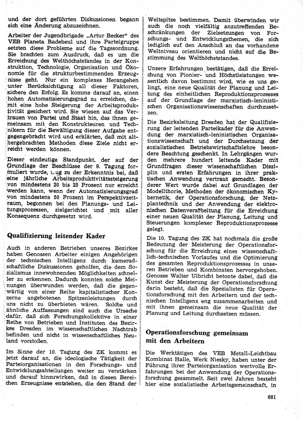 Neuer Weg (NW), Organ des Zentralkomitees (ZK) der SED (Sozialistische Einheitspartei Deutschlands) für Fragen des Parteilebens, 24. Jahrgang [Deutsche Demokratische Republik (DDR)] 1969, Seite 681 (NW ZK SED DDR 1969, S. 681)