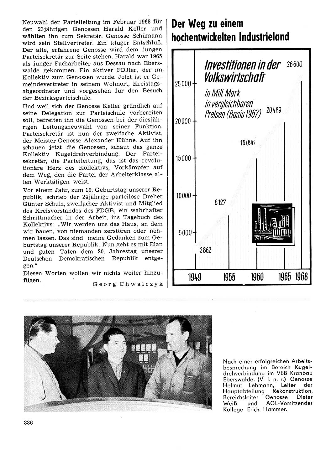 Neuer Weg (NW), Organ des Zentralkomitees (ZK) der SED (Sozialistische Einheitspartei Deutschlands) für Fragen des Parteilebens, 24. Jahrgang [Deutsche Demokratische Republik (DDR)] 1969, Seite 886 (NW ZK SED DDR 1969, S. 886)