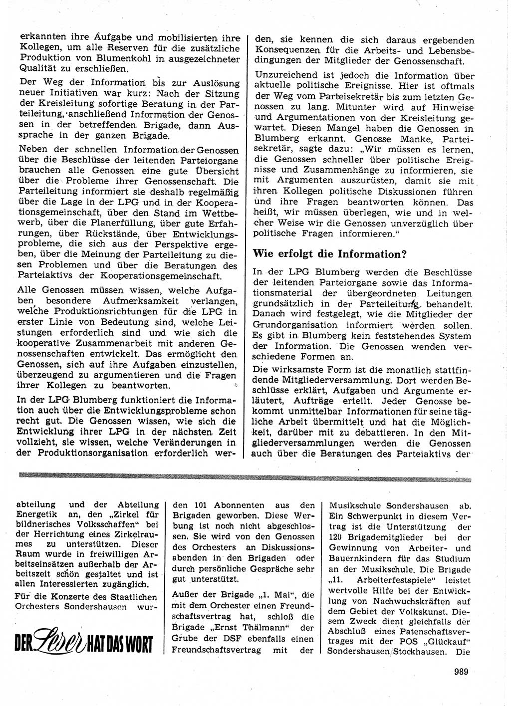 Neuer Weg (NW), Organ des Zentralkomitees (ZK) der SED (Sozialistische Einheitspartei Deutschlands) für Fragen des Parteilebens, 24. Jahrgang [Deutsche Demokratische Republik (DDR)] 1969, Seite 989 (NW ZK SED DDR 1969, S. 989)