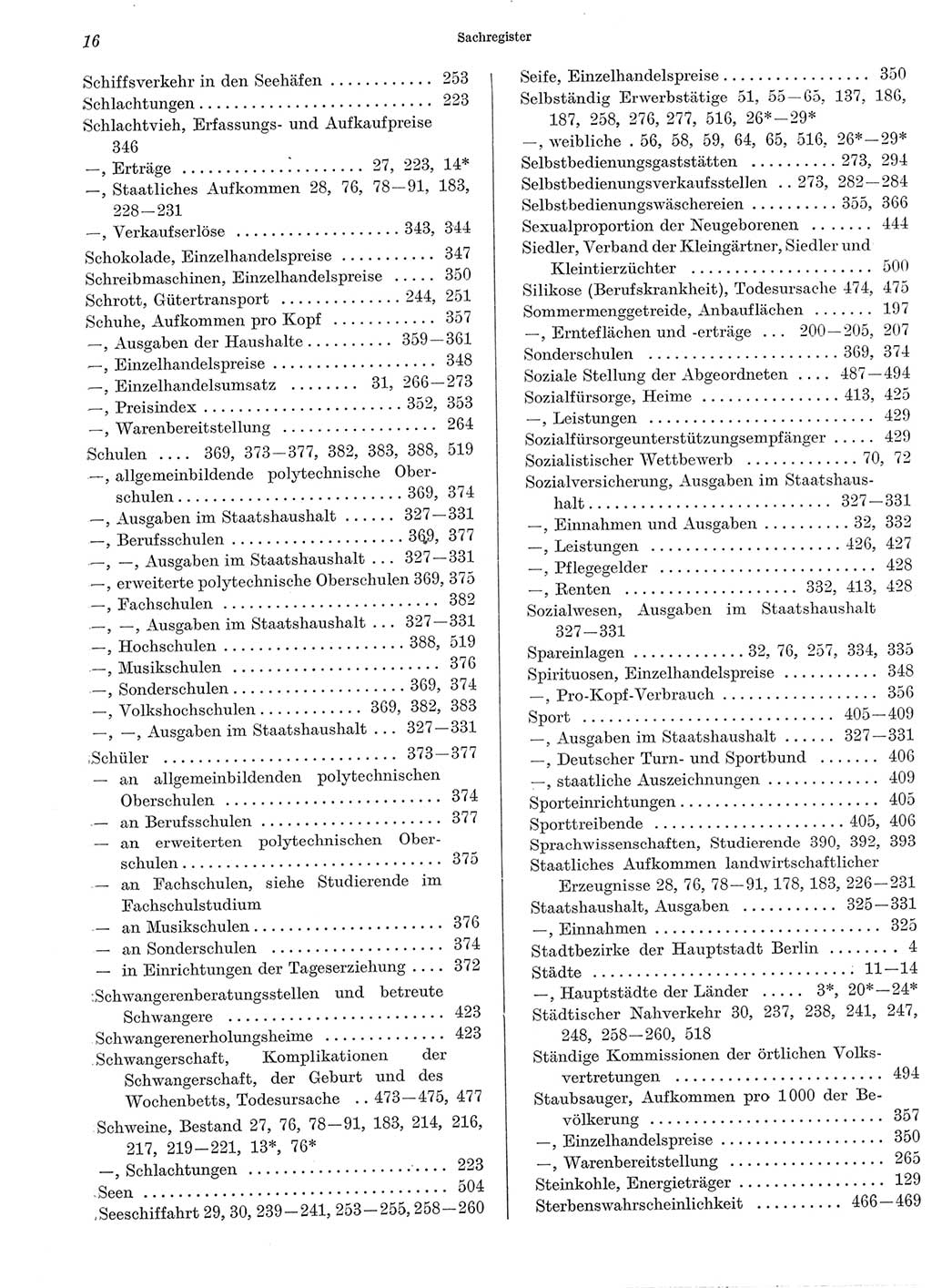Statistisches Jahrbuch der Deutschen Demokratischen Republik (DDR) 1969, Seite 16 (Stat. Jb. DDR 1969, S. 16)
