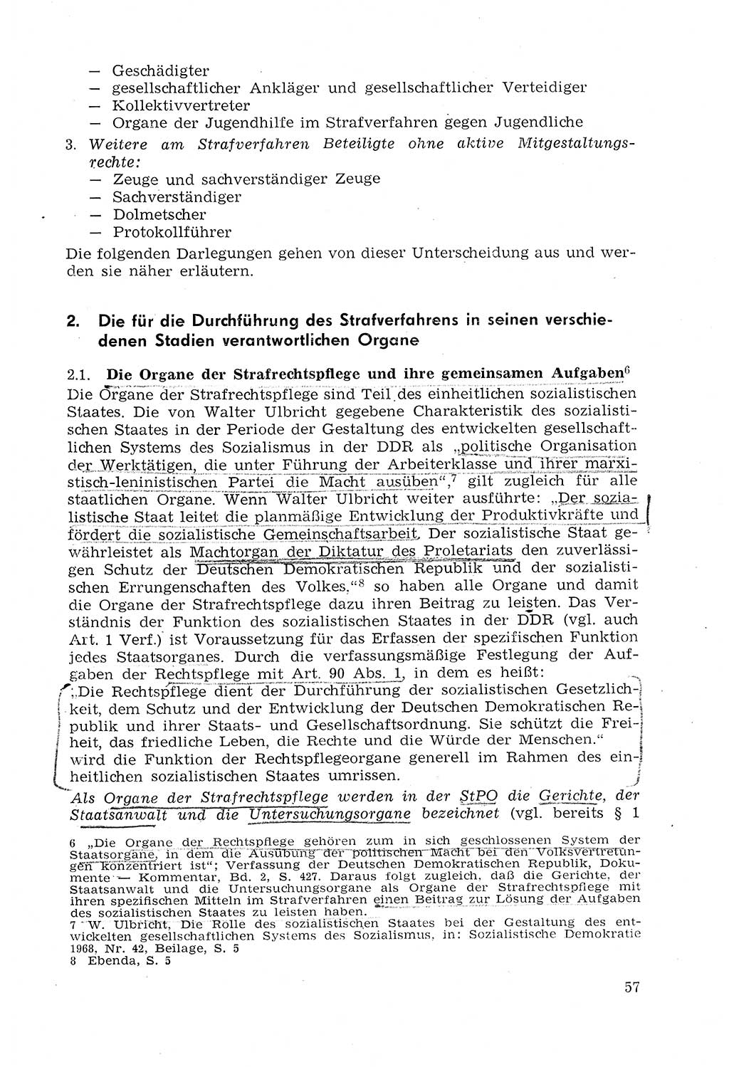 Strafprozeßrecht der DDR (Deutsche Demokratische Republik), Lehrmaterial 1969, Seite 57 (Strafprozeßr. DDR Lehrmat. 1969, S. 57)