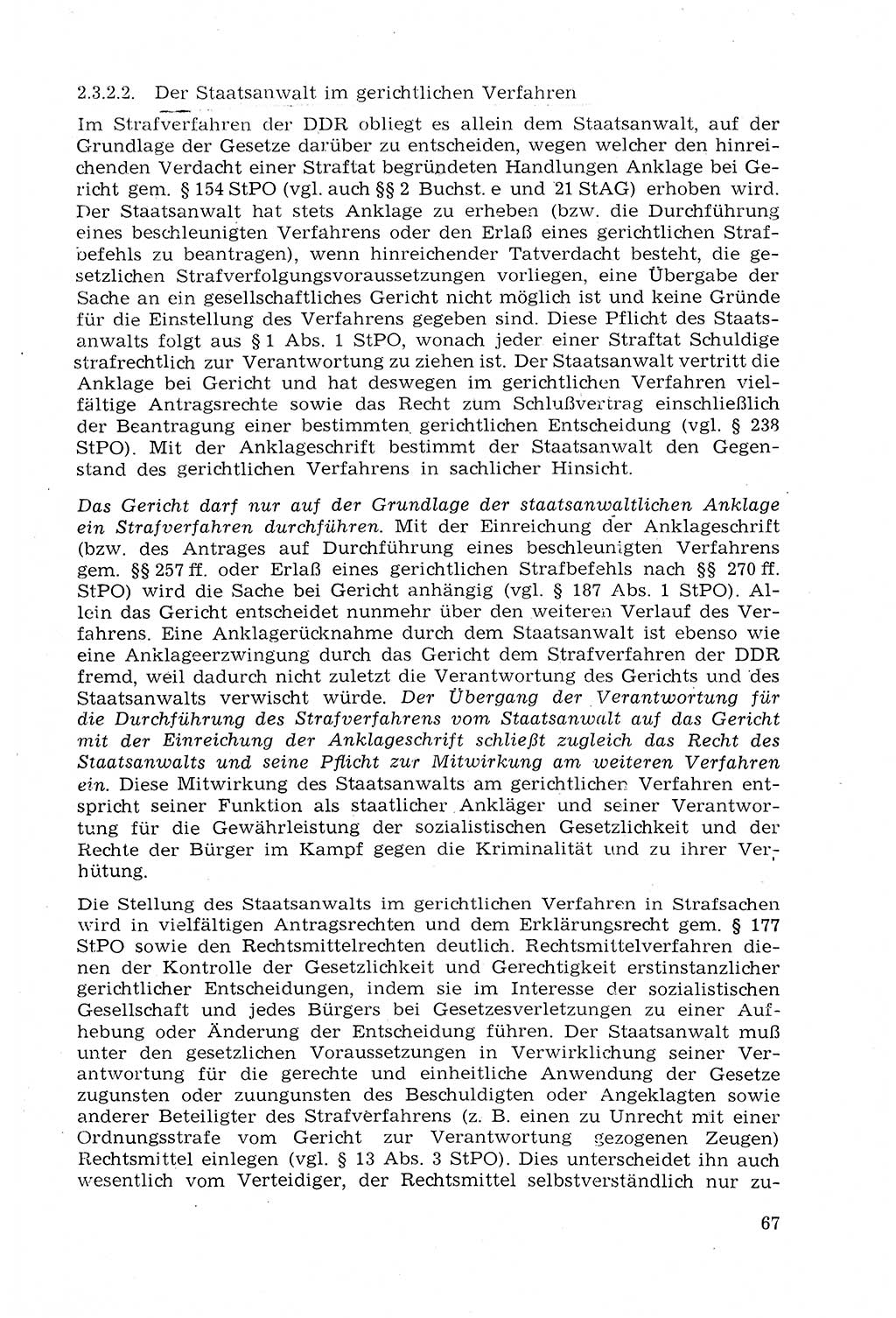 Strafprozeßrecht der DDR (Deutsche Demokratische Republik), Lehrmaterial 1969, Seite 67 (Strafprozeßr. DDR Lehrmat. 1969, S. 67)