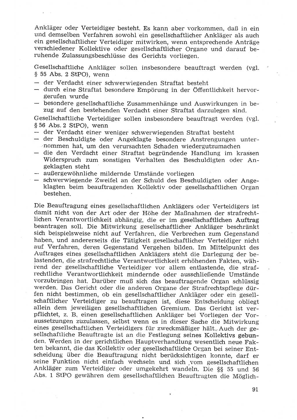 Strafprozeßrecht der DDR (Deutsche Demokratische Republik), Lehrmaterial 1969, Seite 91 (Strafprozeßr. DDR Lehrmat. 1969, S. 91)