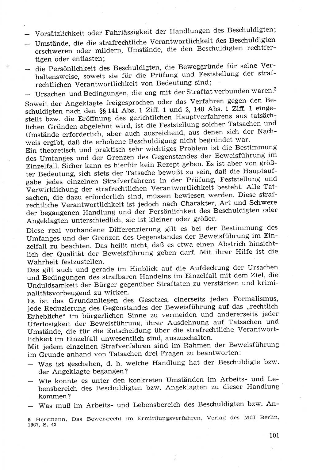 Strafprozeßrecht der DDR (Deutsche Demokratische Republik), Lehrmaterial 1969, Seite 101 (Strafprozeßr. DDR Lehrmat. 1969, S. 101)