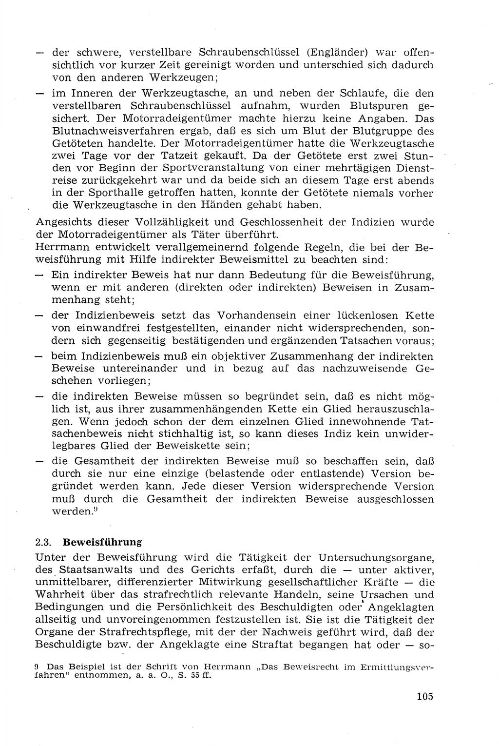 Strafprozeßrecht der DDR (Deutsche Demokratische Republik), Lehrmaterial 1969, Seite 105 (Strafprozeßr. DDR Lehrmat. 1969, S. 105)