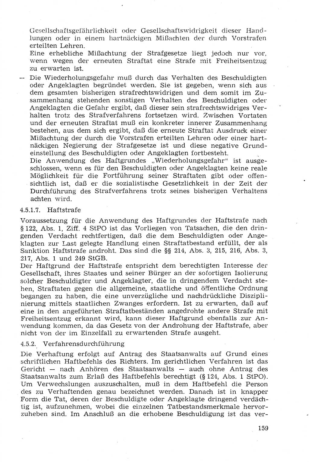 Strafprozeßrecht der DDR (Deutsche Demokratische Republik), Lehrmaterial 1969, Seite 159 (Strafprozeßr. DDR Lehrmat. 1969, S. 159)