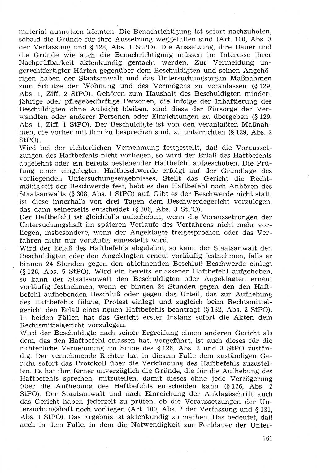 Strafprozeßrecht der DDR (Deutsche Demokratische Republik), Lehrmaterial 1969, Seite 161 (Strafprozeßr. DDR Lehrmat. 1969, S. 161)