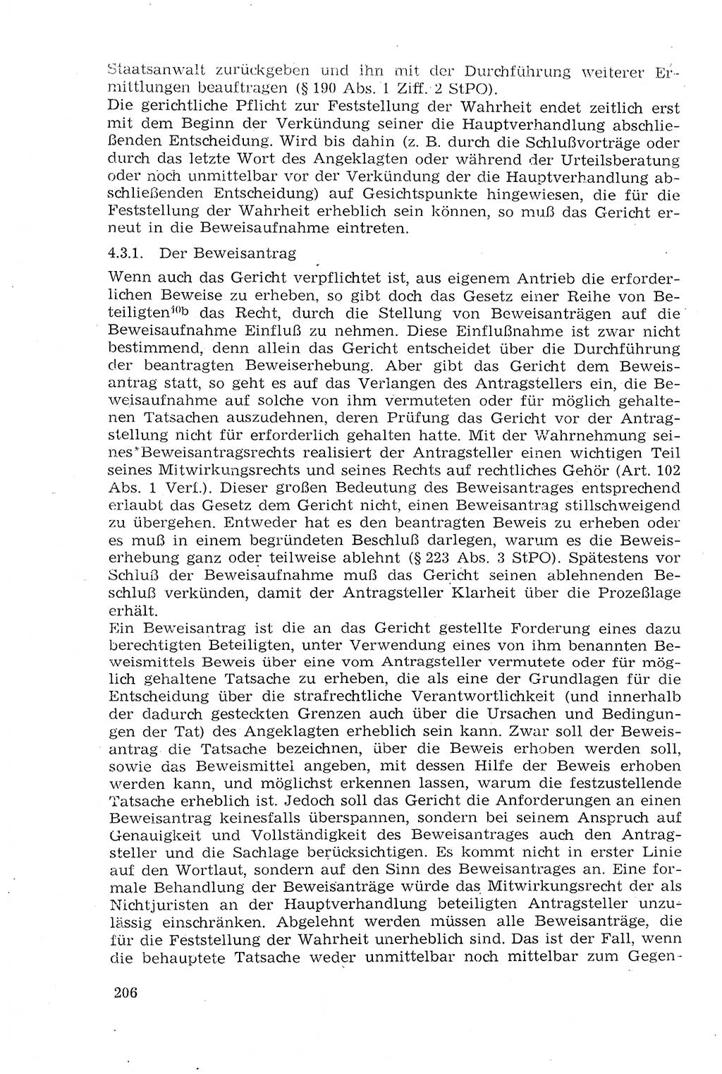 Strafprozeßrecht der DDR (Deutsche Demokratische Republik), Lehrmaterial 1969, Seite 206 (Strafprozeßr. DDR Lehrmat. 1969, S. 206)