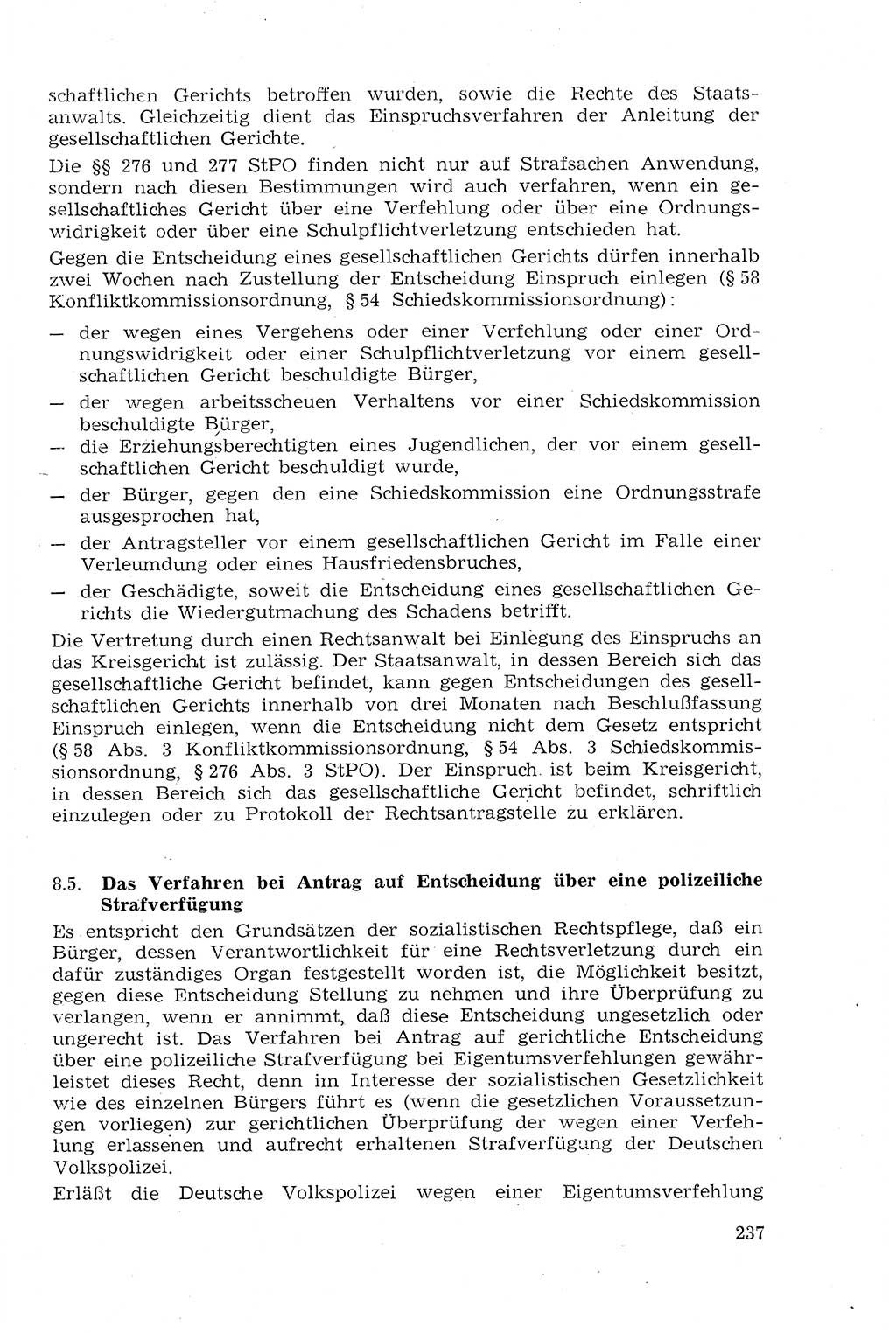 Strafprozeßrecht der DDR (Deutsche Demokratische Republik), Lehrmaterial 1969, Seite 237 (Strafprozeßr. DDR Lehrmat. 1969, S. 237)
