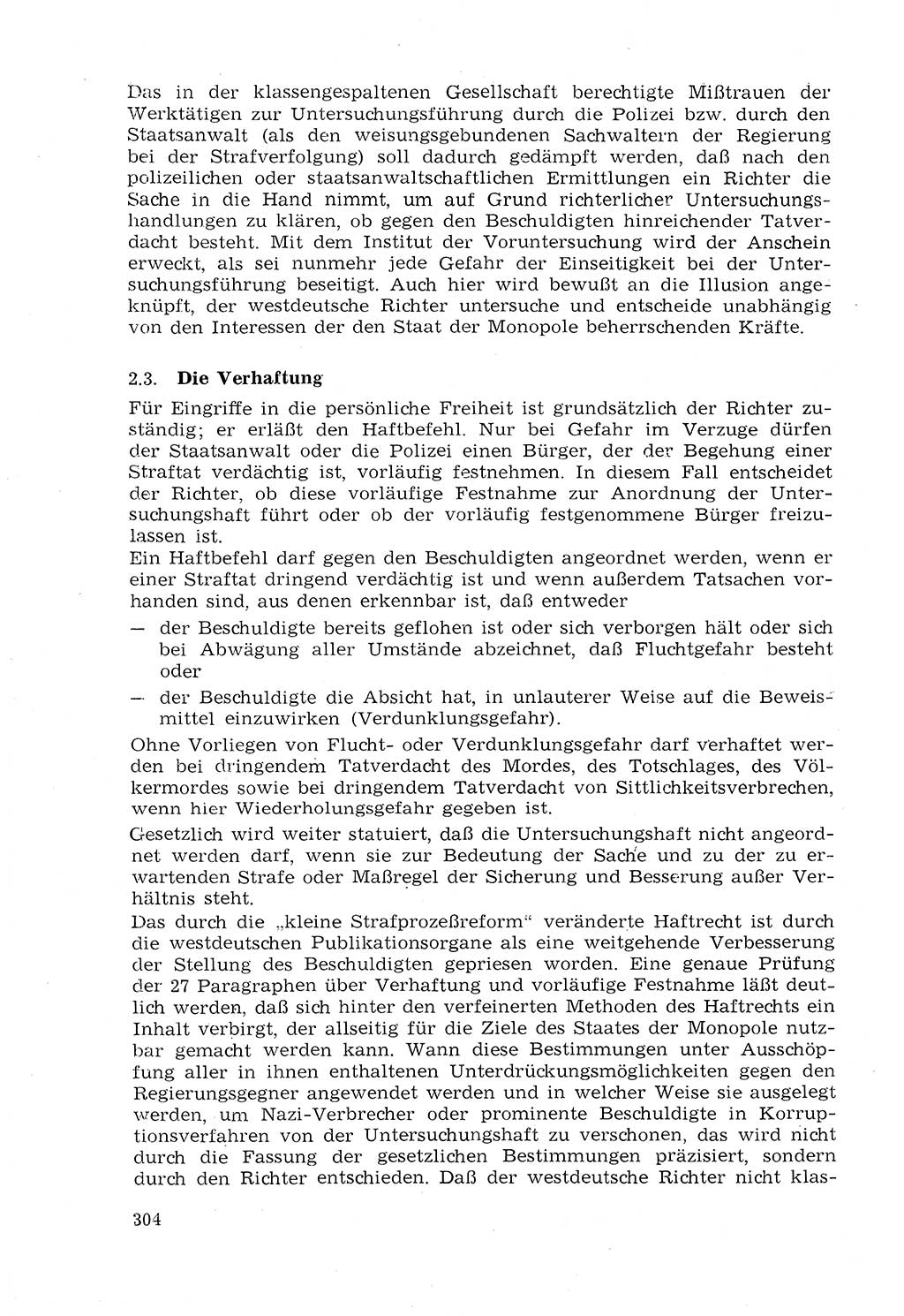 Strafprozeßrecht der DDR (Deutsche Demokratische Republik), Lehrmaterial 1969, Seite 304 (Strafprozeßr. DDR Lehrmat. 1969, S. 304)