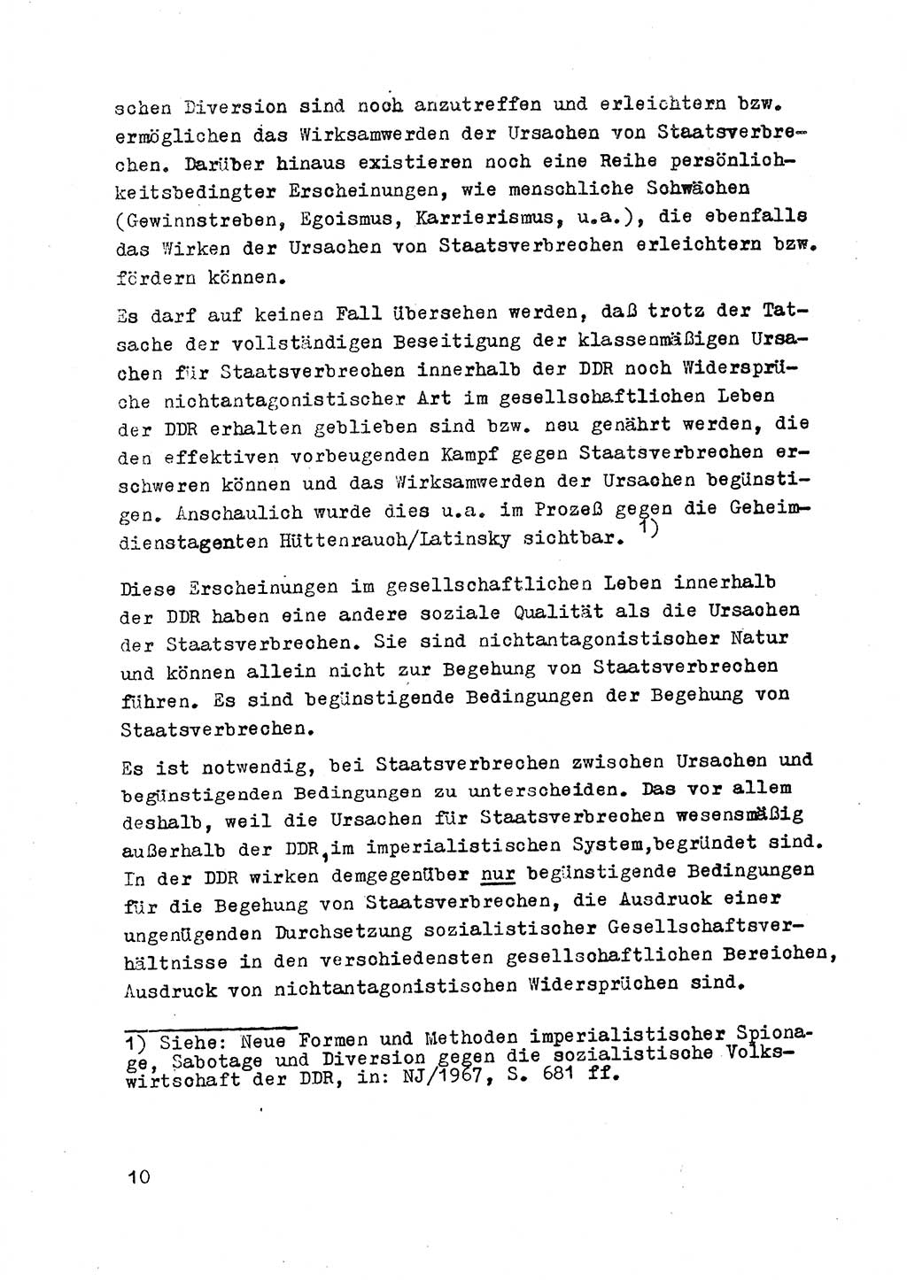 Strafrecht der DDR (Deutsche Demokratische Republik), Besonderer Teil, Lehrmaterial, Heft 2 1969, Seite 10 (Strafr. DDR BT Lehrmat. H. 2 1969, S. 10)