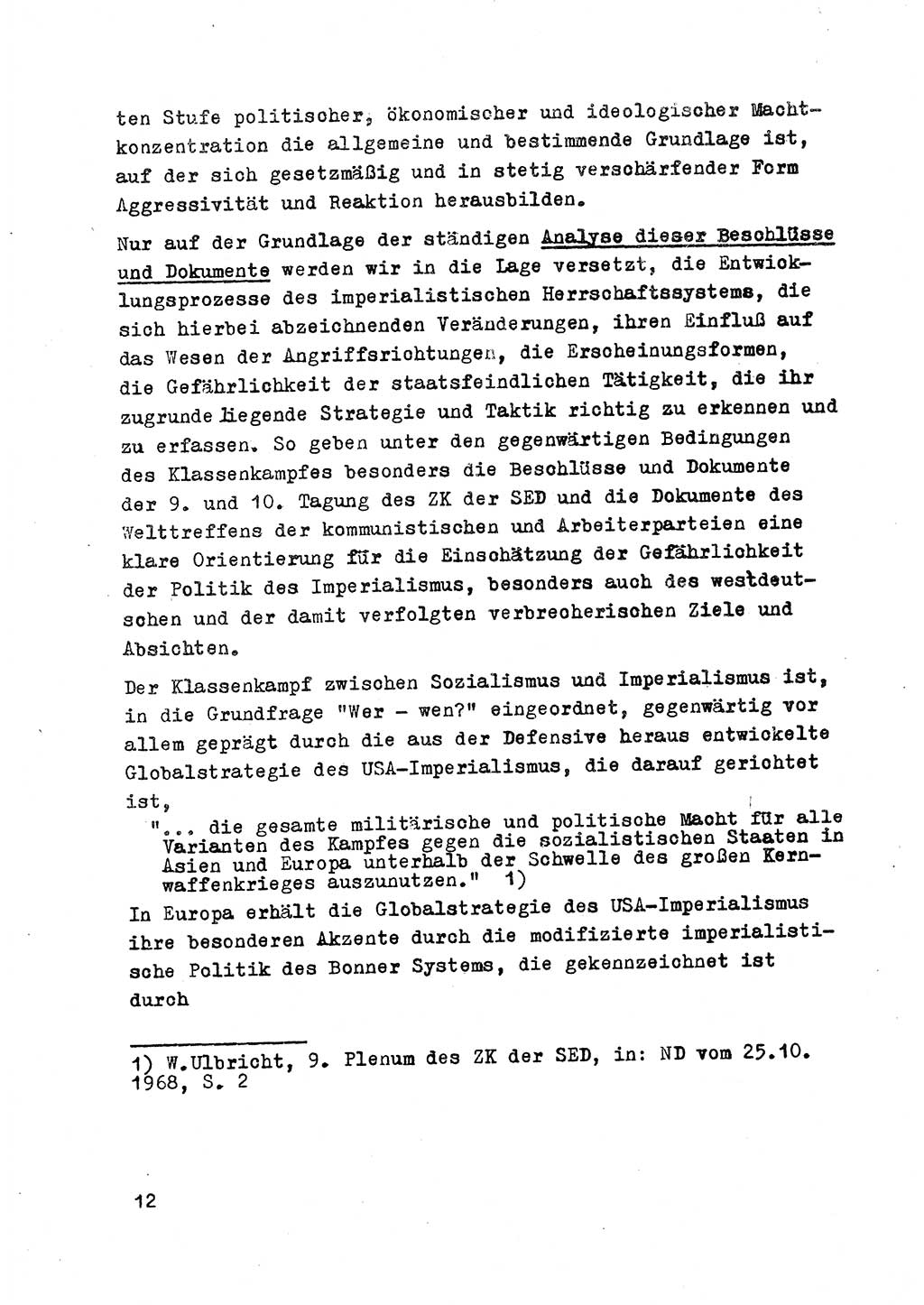 Strafrecht der DDR (Deutsche Demokratische Republik), Besonderer Teil, Lehrmaterial, Heft 2 1969, Seite 12 (Strafr. DDR BT Lehrmat. H. 2 1969, S. 12)