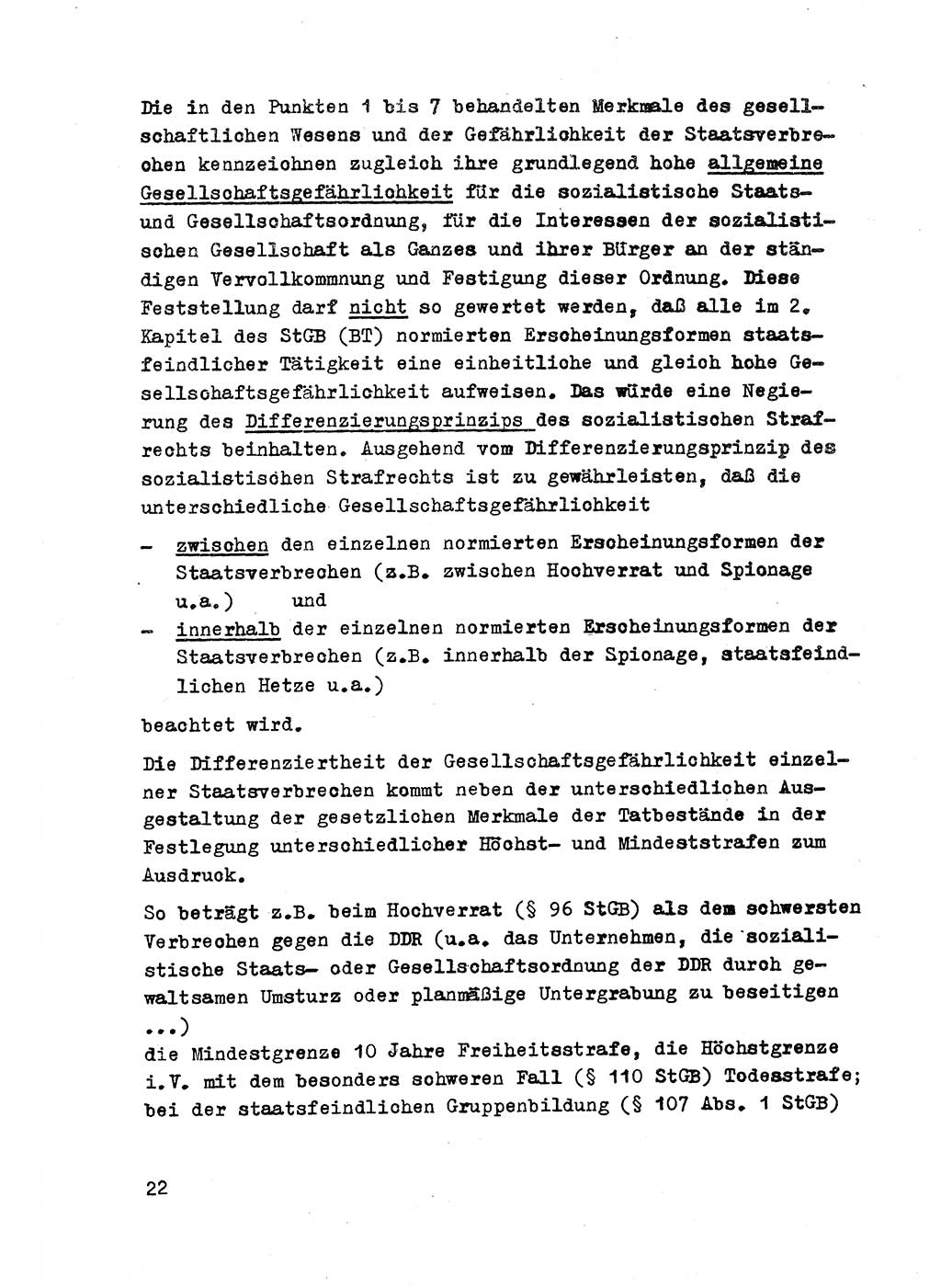 Strafrecht der DDR (Deutsche Demokratische Republik), Besonderer Teil, Lehrmaterial, Heft 2 1969, Seite 22 (Strafr. DDR BT Lehrmat. H. 2 1969, S. 22)