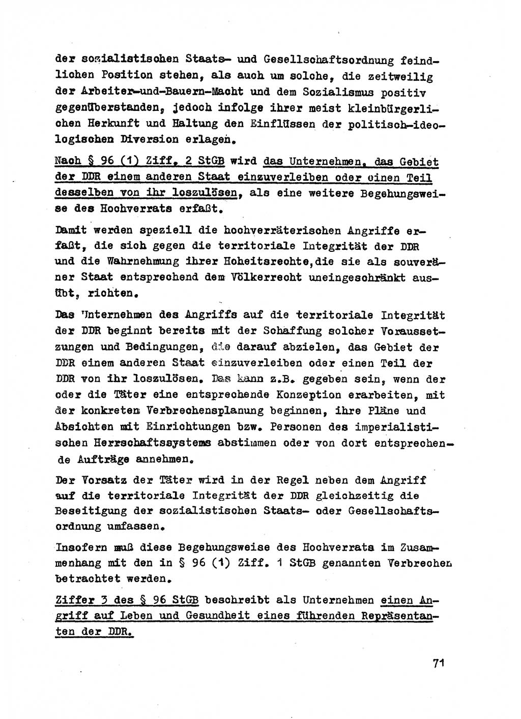 Strafrecht der DDR (Deutsche Demokratische Republik), Besonderer Teil, Lehrmaterial, Heft 2 1969, Seite 71 (Strafr. DDR BT Lehrmat. H. 2 1969, S. 71)
