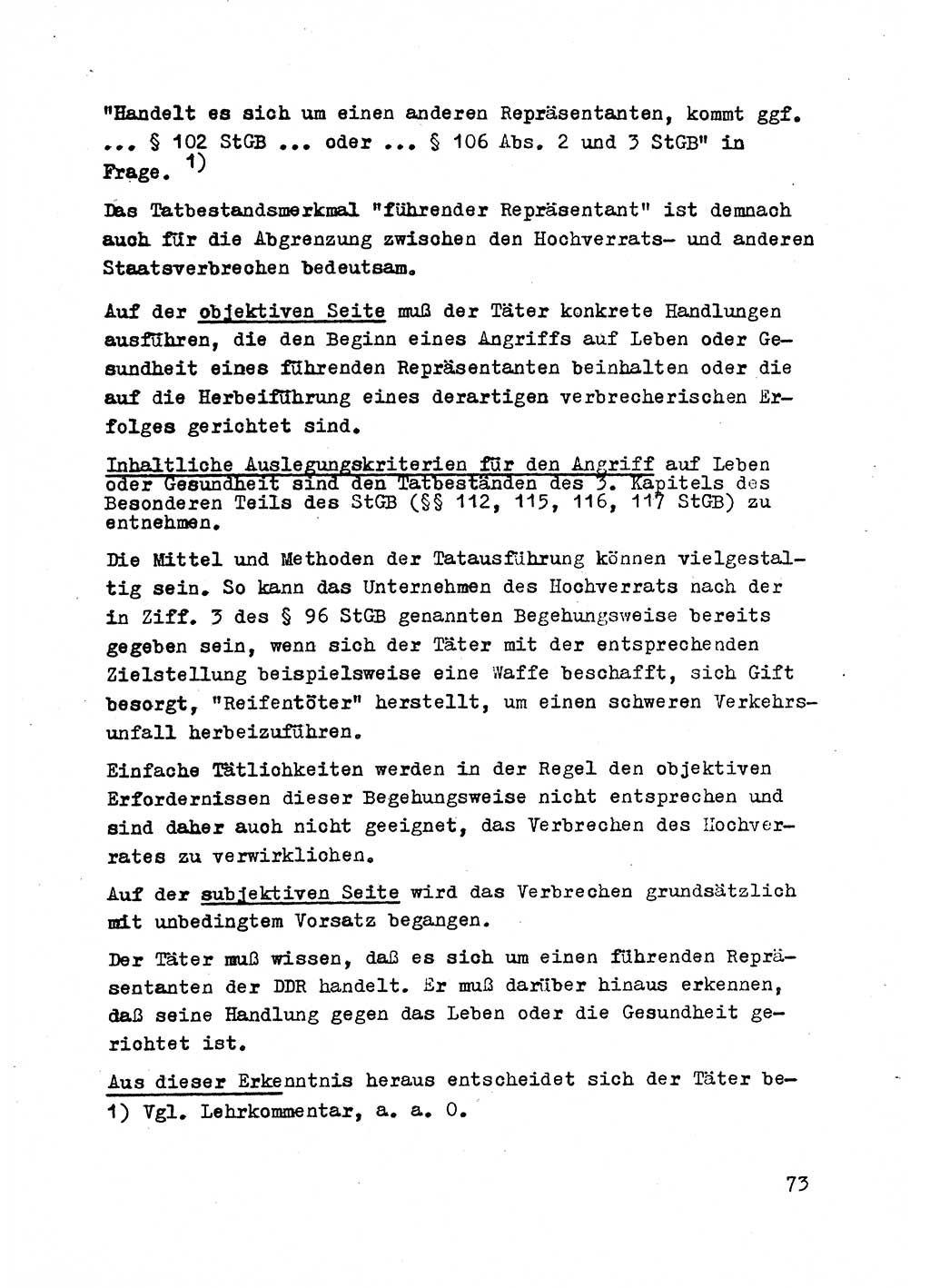 Strafrecht der DDR (Deutsche Demokratische Republik), Besonderer Teil, Lehrmaterial, Heft 2 1969, Seite 73 (Strafr. DDR BT Lehrmat. H. 2 1969, S. 73)