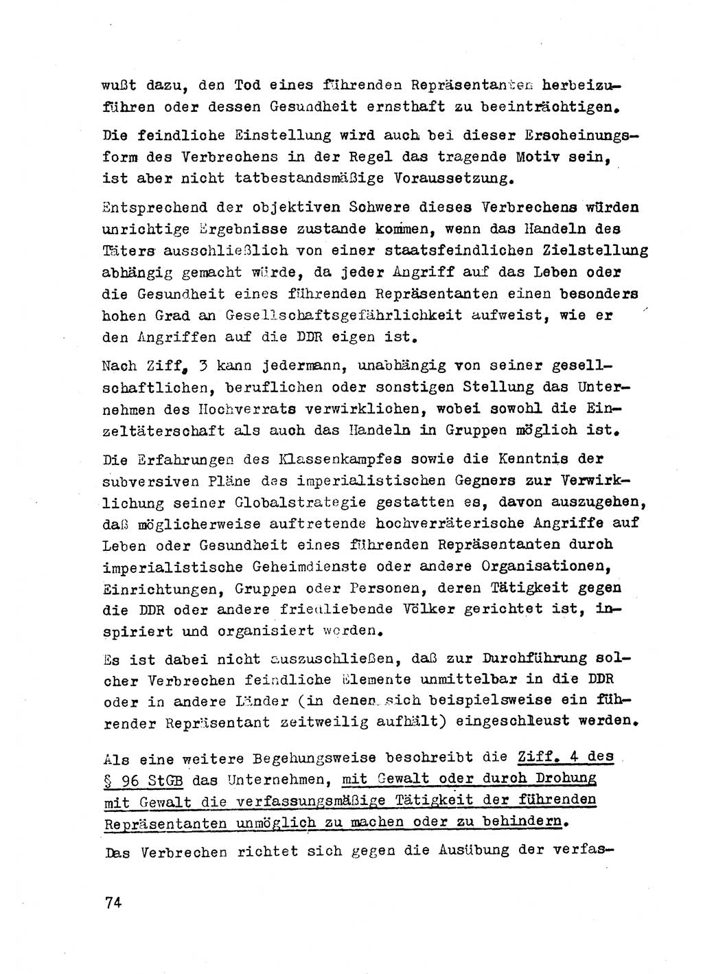 Strafrecht der DDR (Deutsche Demokratische Republik), Besonderer Teil, Lehrmaterial, Heft 2 1969, Seite 74 (Strafr. DDR BT Lehrmat. H. 2 1969, S. 74)