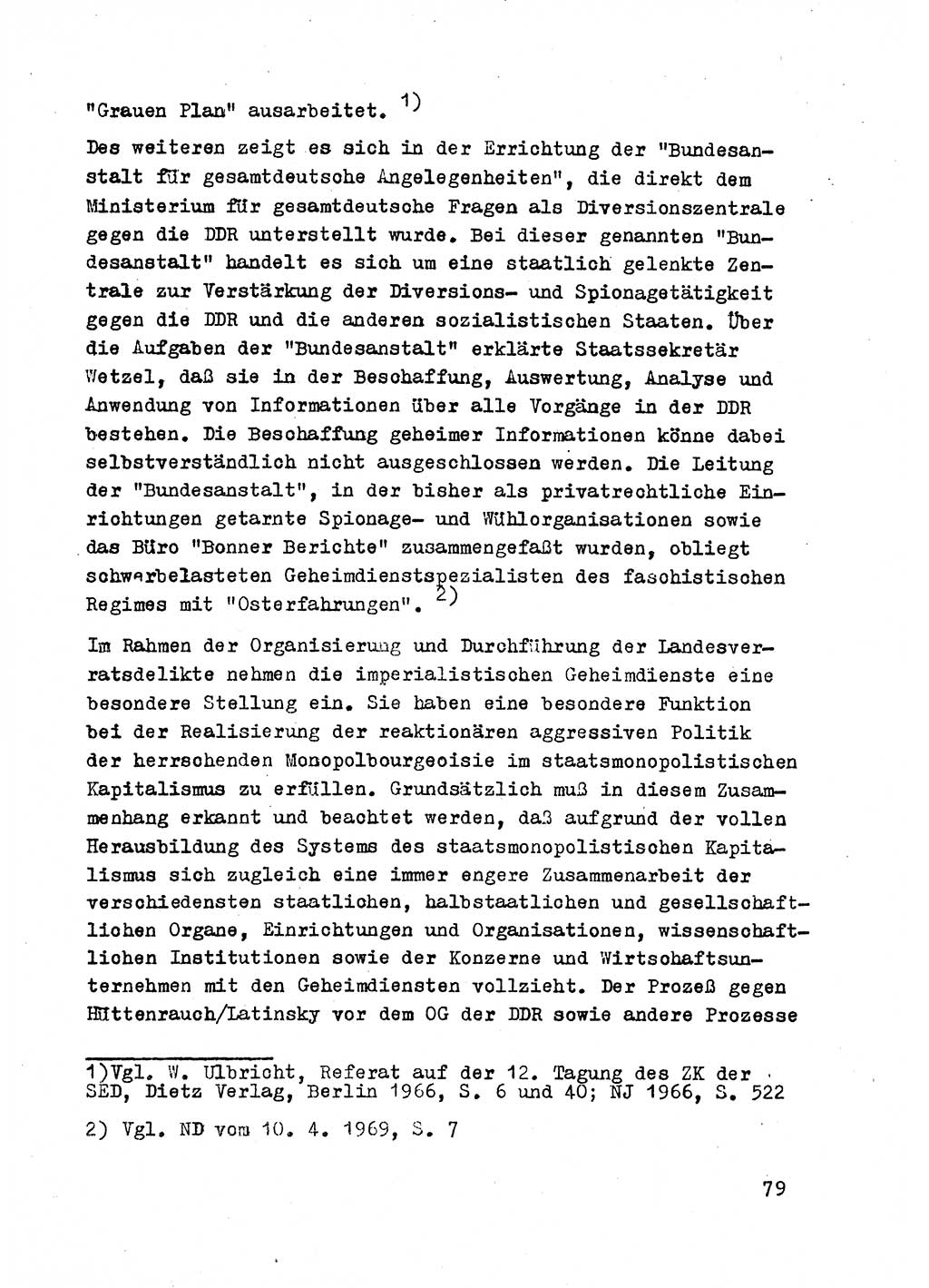 Strafrecht der DDR (Deutsche Demokratische Republik), Besonderer Teil, Lehrmaterial, Heft 2 1969, Seite 79 (Strafr. DDR BT Lehrmat. H. 2 1969, S. 79)