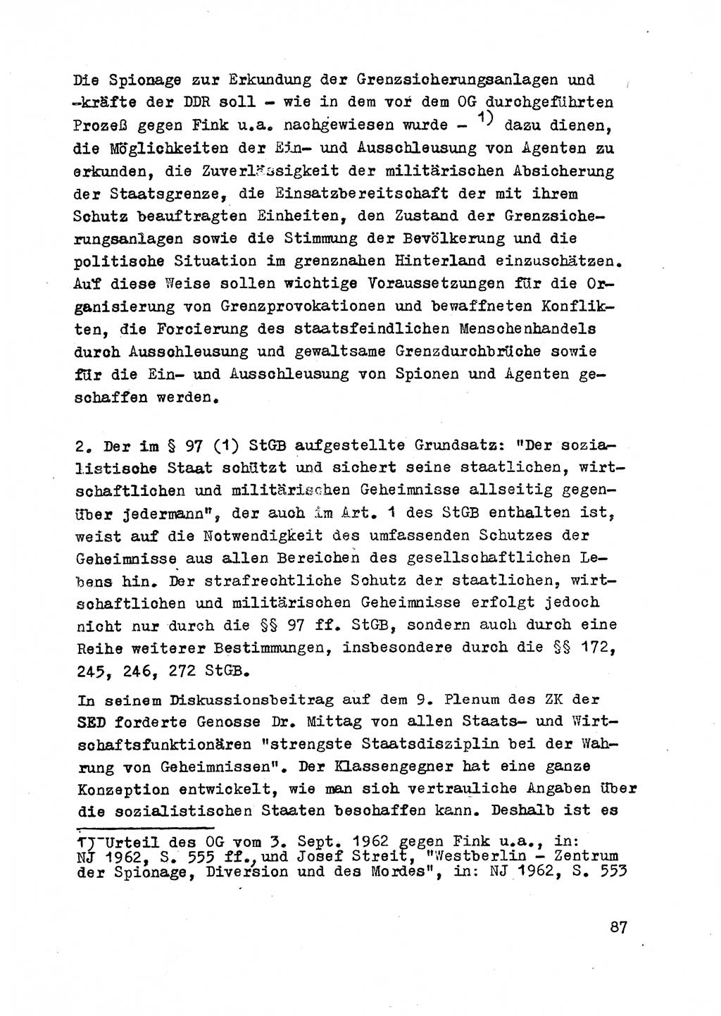 Strafrecht der DDR (Deutsche Demokratische Republik), Besonderer Teil, Lehrmaterial, Heft 2 1969, Seite 87 (Strafr. DDR BT Lehrmat. H. 2 1969, S. 87)