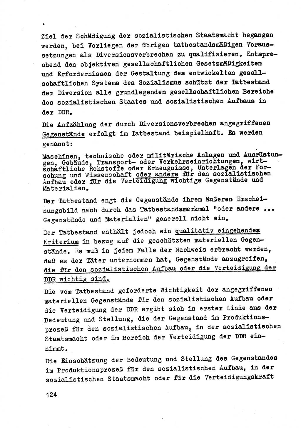 Strafrecht der DDR (Deutsche Demokratische Republik), Besonderer Teil, Lehrmaterial, Heft 2 1969, Seite 124 (Strafr. DDR BT Lehrmat. H. 2 1969, S. 124)