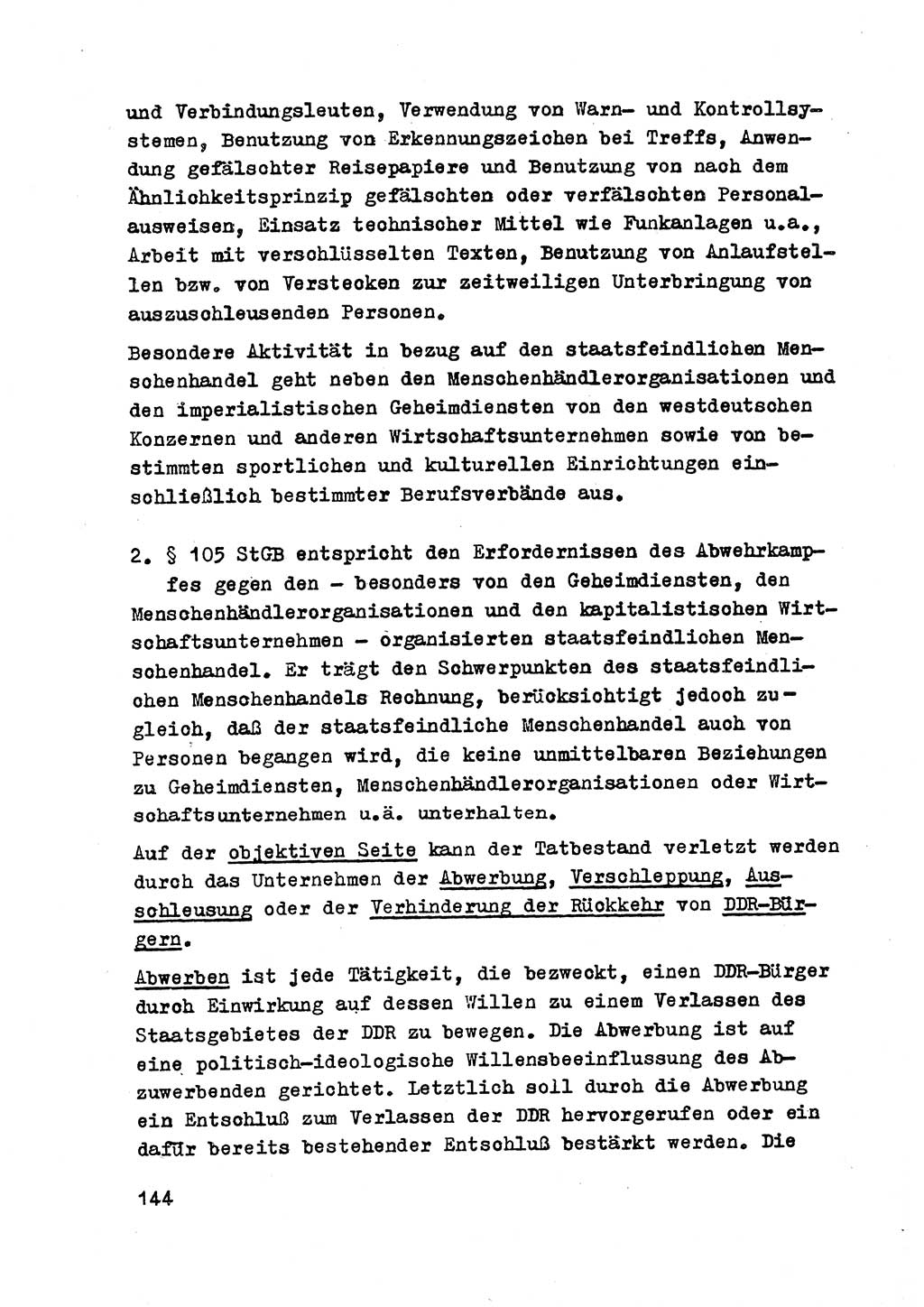 Strafrecht der DDR (Deutsche Demokratische Republik), Besonderer Teil, Lehrmaterial, Heft 2 1969, Seite 144 (Strafr. DDR BT Lehrmat. H. 2 1969, S. 144)