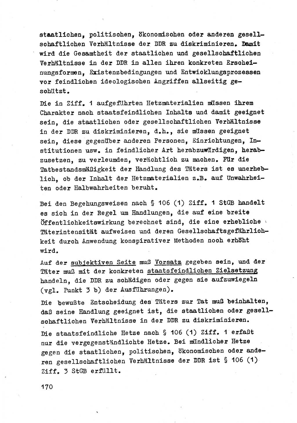 Strafrecht der DDR (Deutsche Demokratische Republik), Besonderer Teil, Lehrmaterial, Heft 2 1969, Seite 170 (Strafr. DDR BT Lehrmat. H. 2 1969, S. 170)