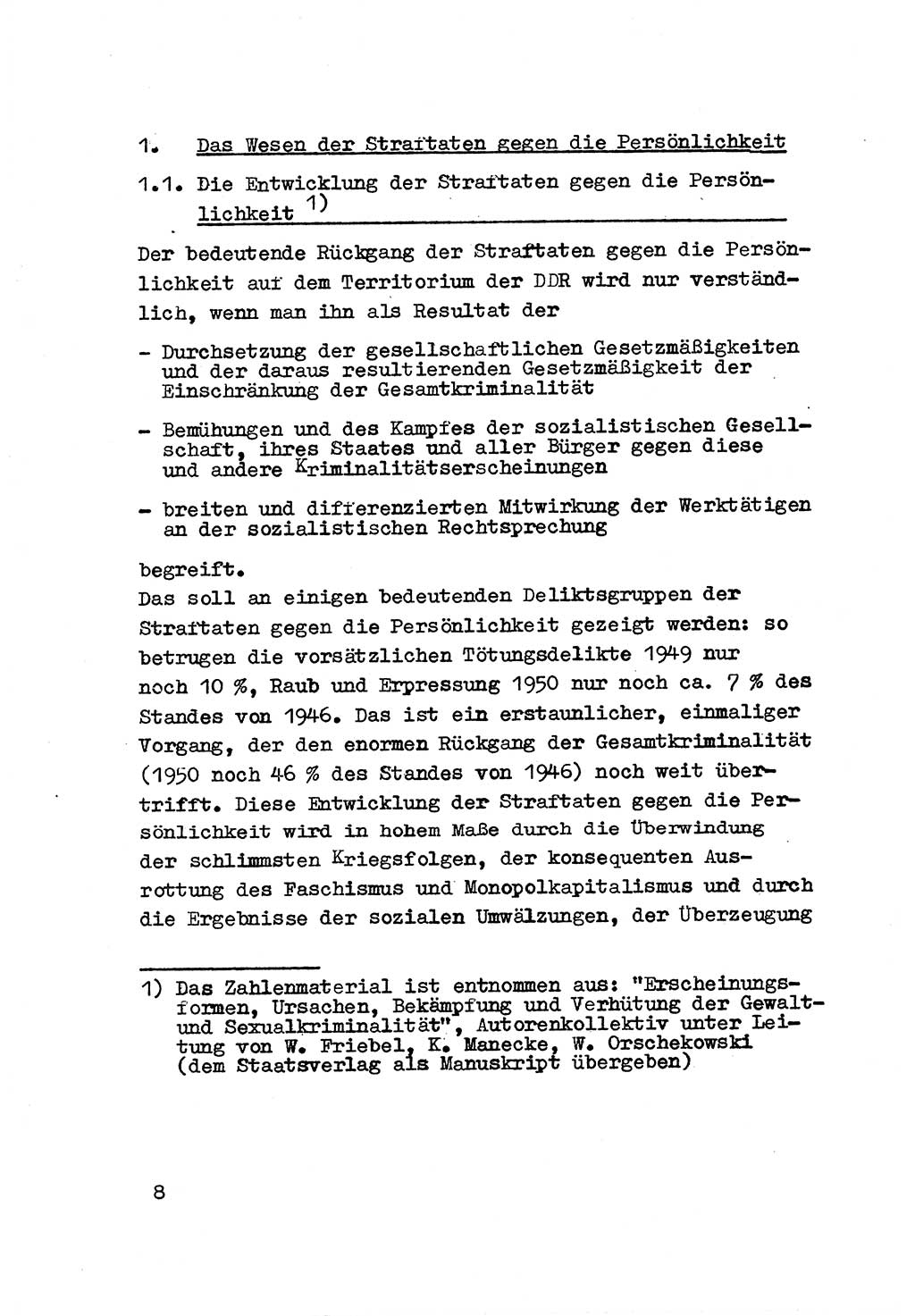 Strafrecht der DDR (Deutsche Demokratische Republik), Besonderer Teil, Lehrmaterial, Heft 3 1969, Seite 8 (Strafr. DDR BT Lehrmat. H. 3 1969, S. 8)