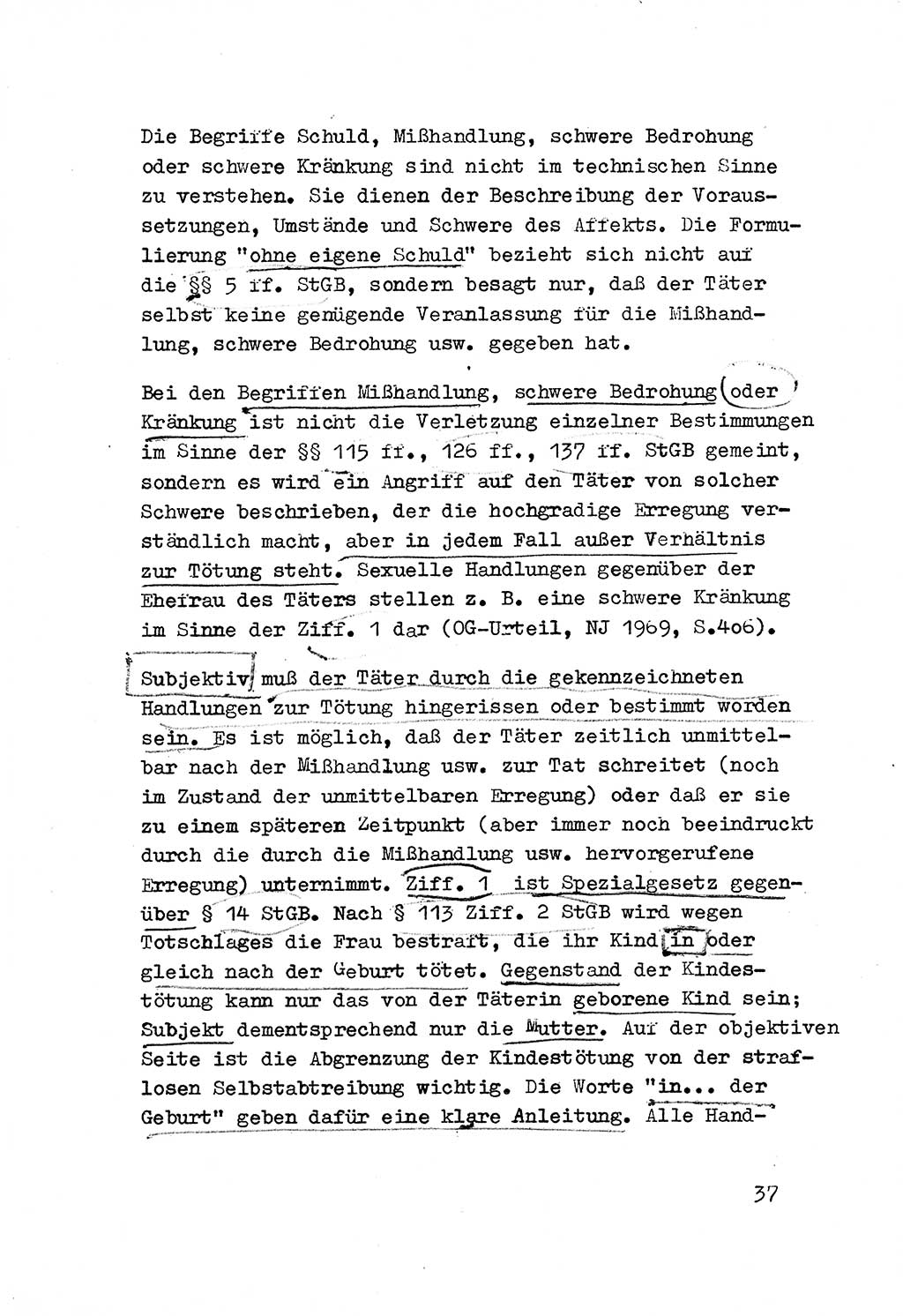 Strafrecht der DDR (Deutsche Demokratische Republik), Besonderer Teil, Lehrmaterial, Heft 3 1969, Seite 37 (Strafr. DDR BT Lehrmat. H. 3 1969, S. 37)