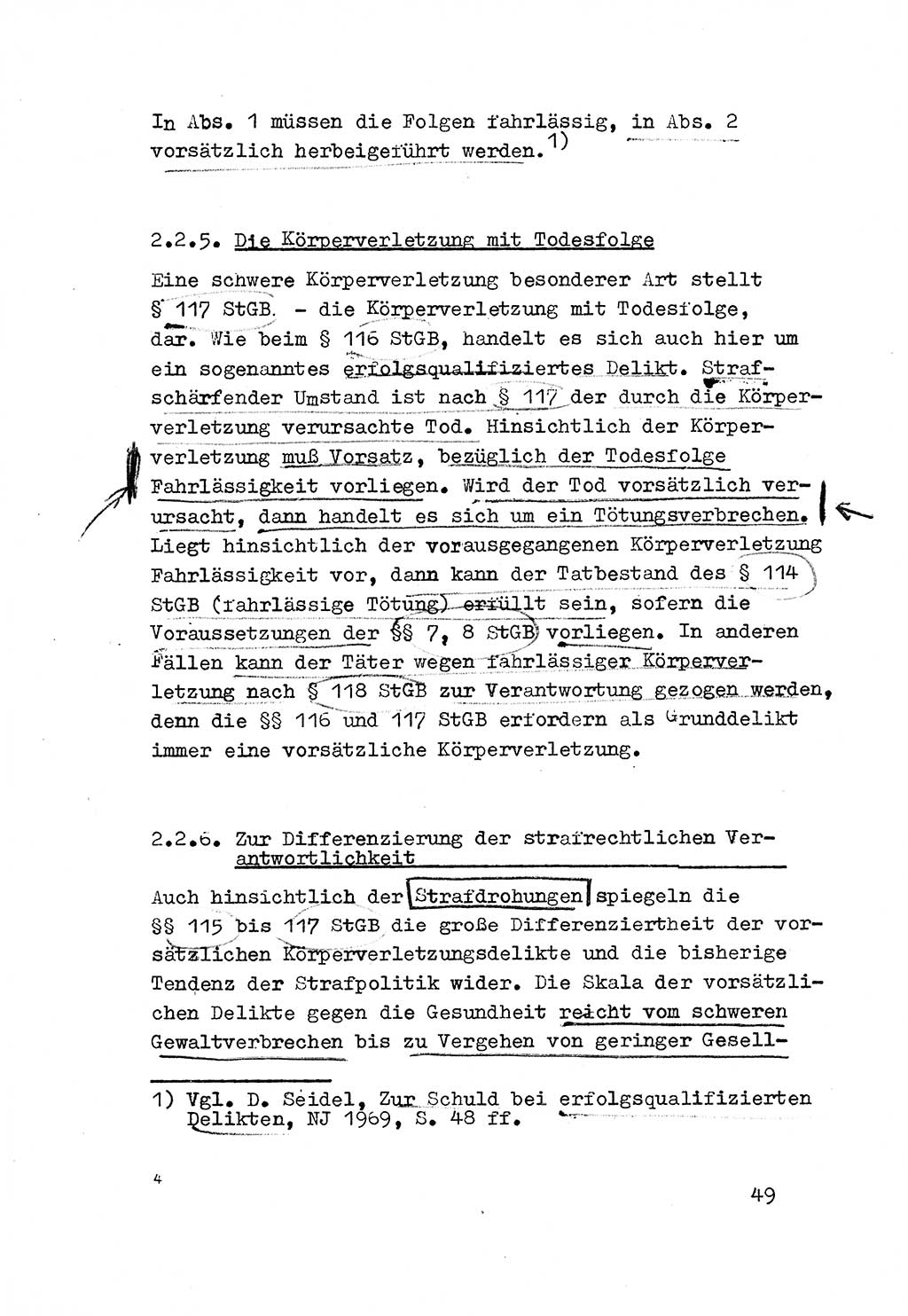 Strafrecht der DDR (Deutsche Demokratische Republik), Besonderer Teil, Lehrmaterial, Heft 3 1969, Seite 49 (Strafr. DDR BT Lehrmat. H. 3 1969, S. 49)